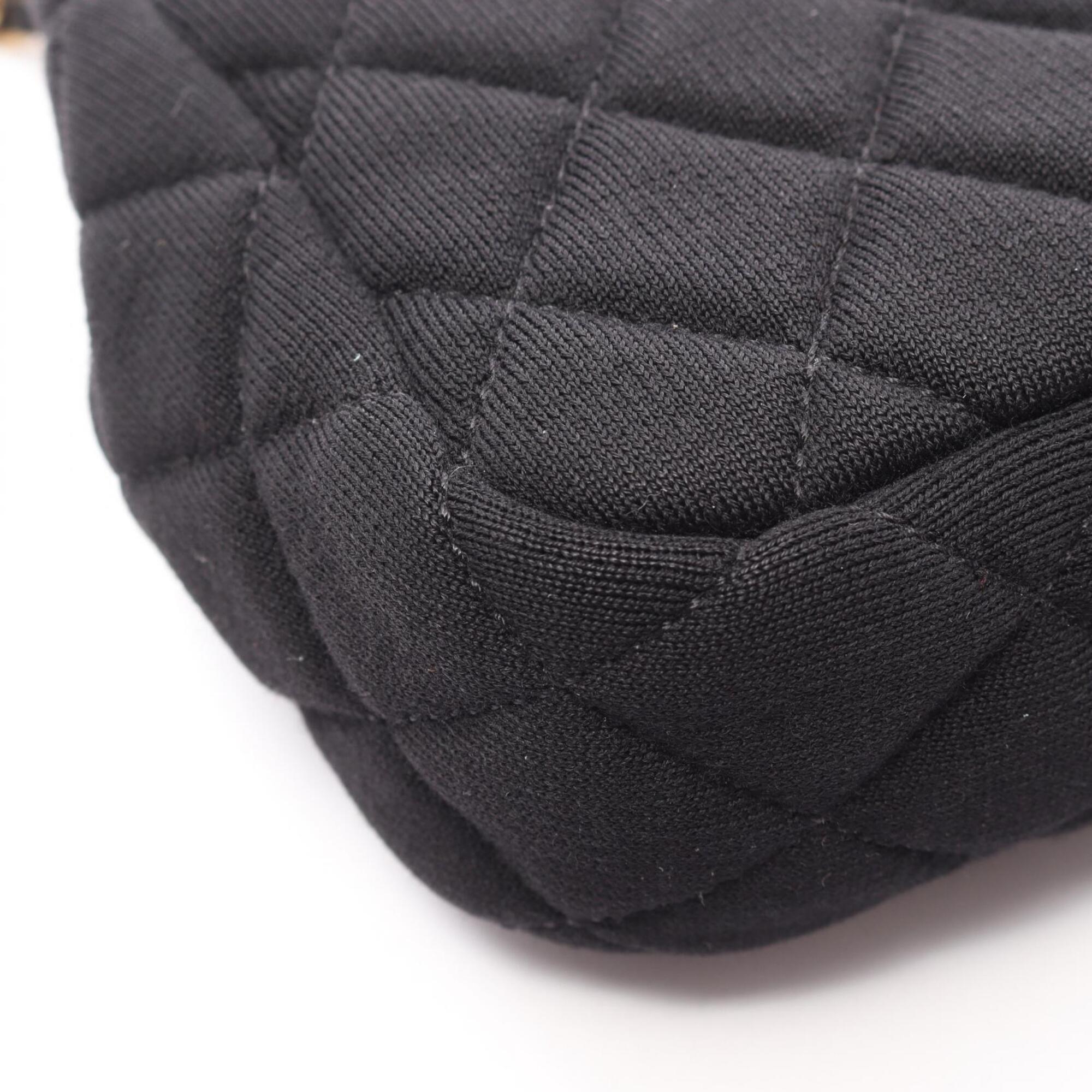 Chanel Black Cotton Jersey Handbag Shoulder Bag (Pre-Owned)