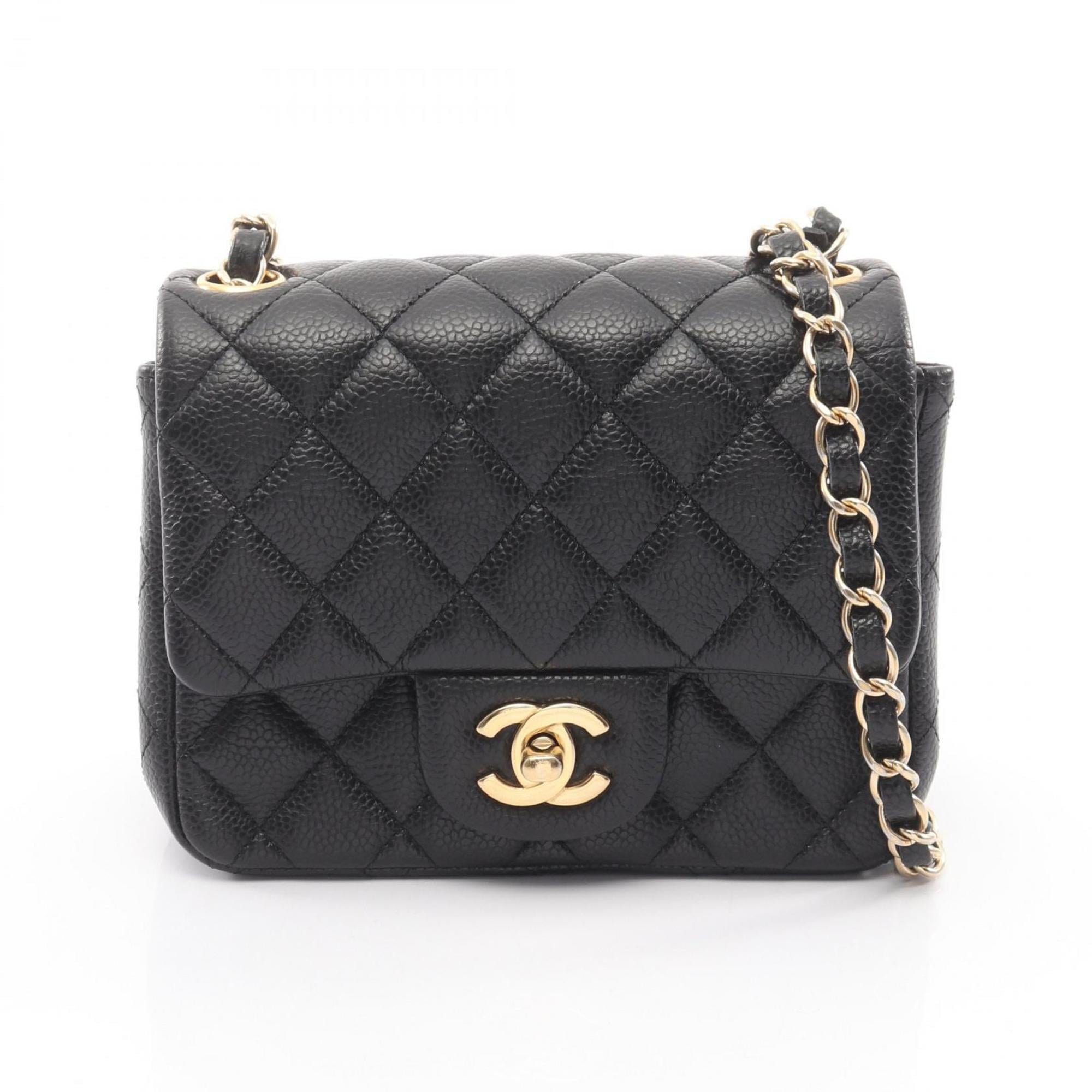Chanel Black Leather Handbag Shoulder Bag (Pre-Owned)