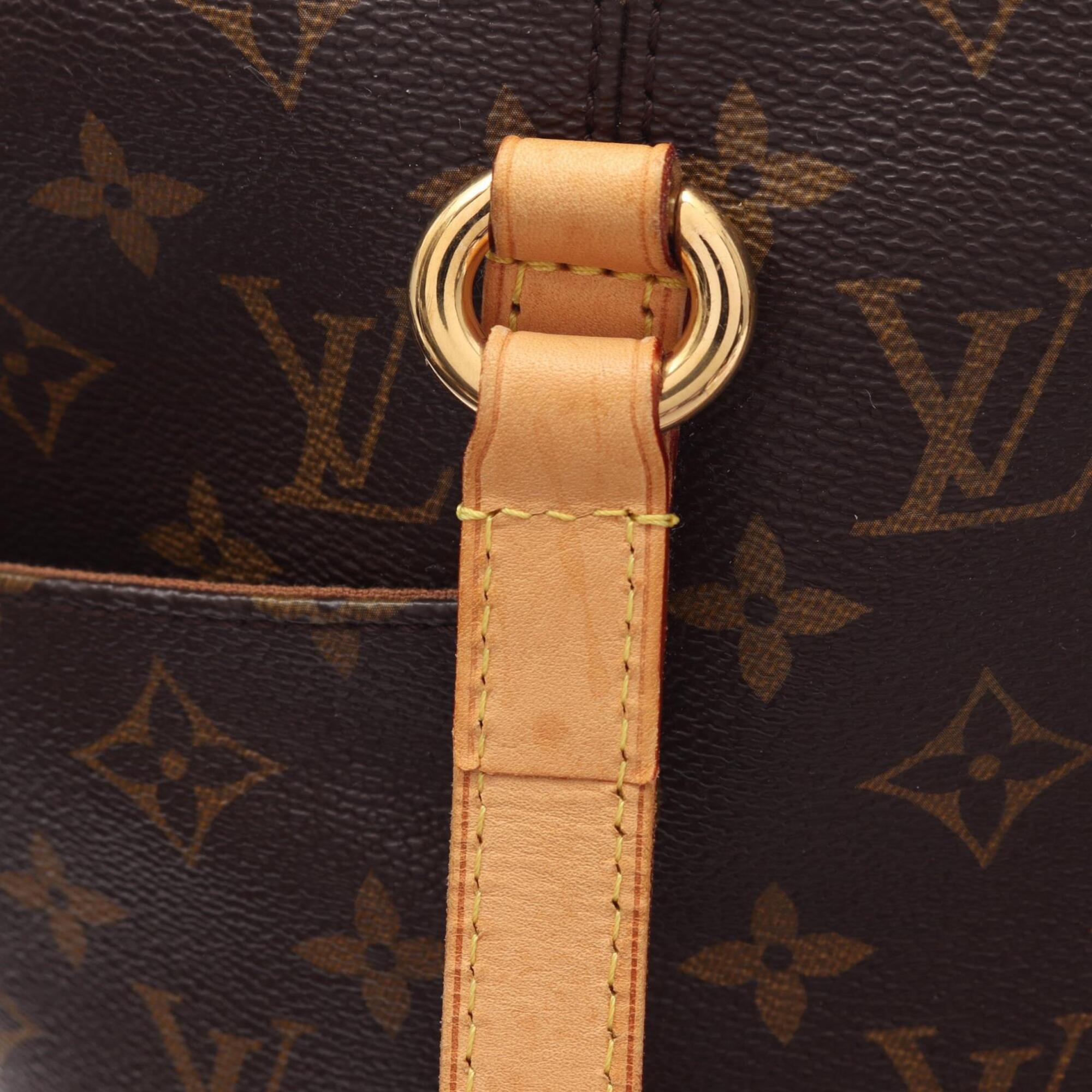 Louis Vuitton Brown Coated Canvas Leather Monogram Handbag Tote Bag (Pre-Owned)