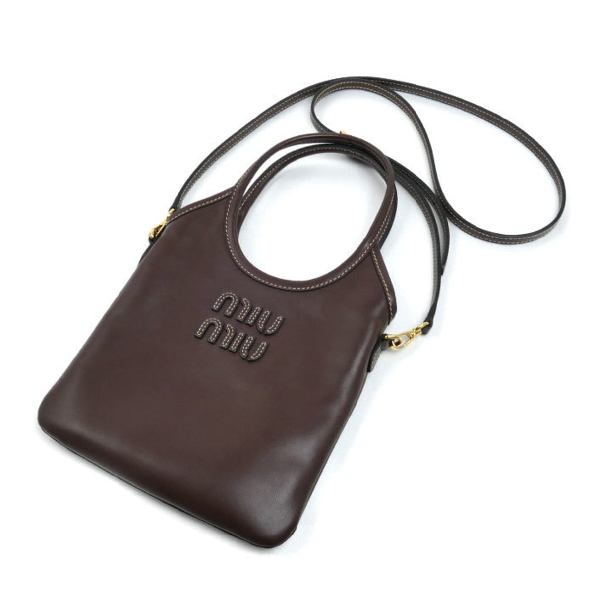 Miu Miu Brown Leather Shoulder Bag (Pre-Owned)