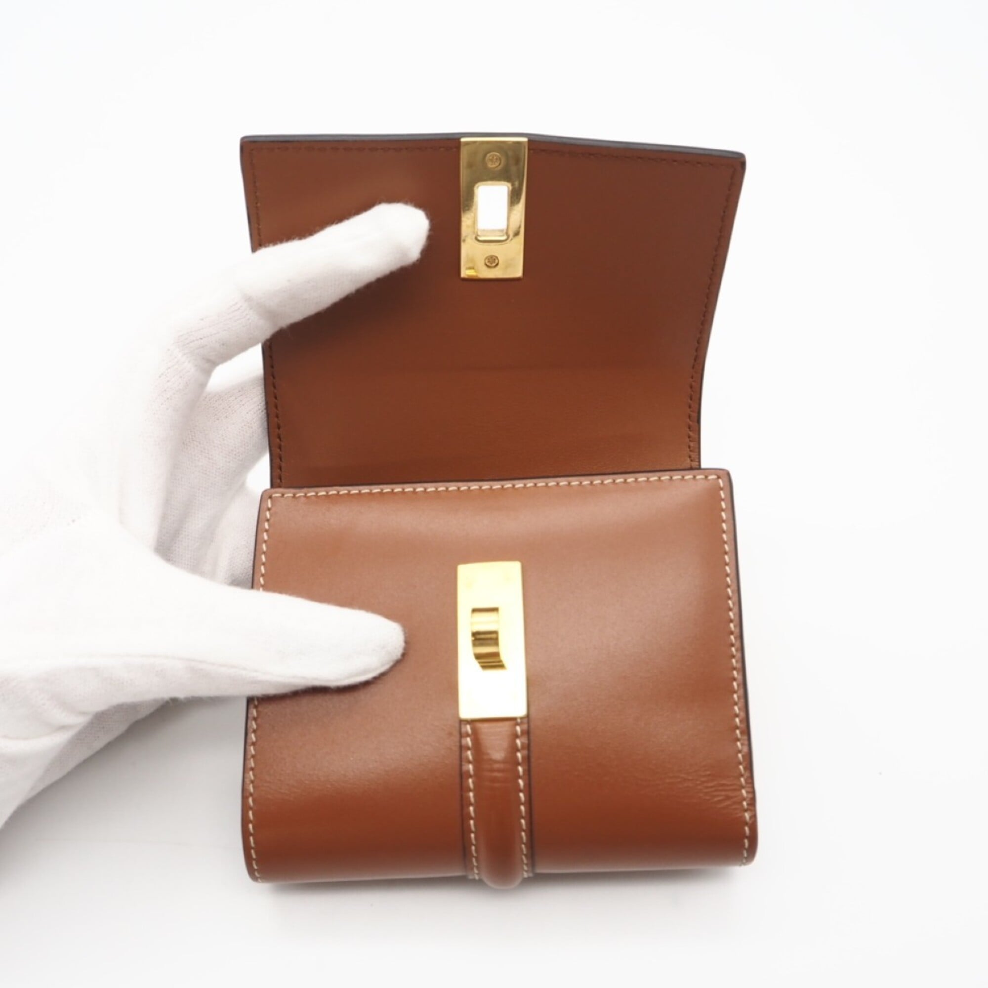 Celine Brown Leather Wallet (Tri-Fold) (Pre-Owned)