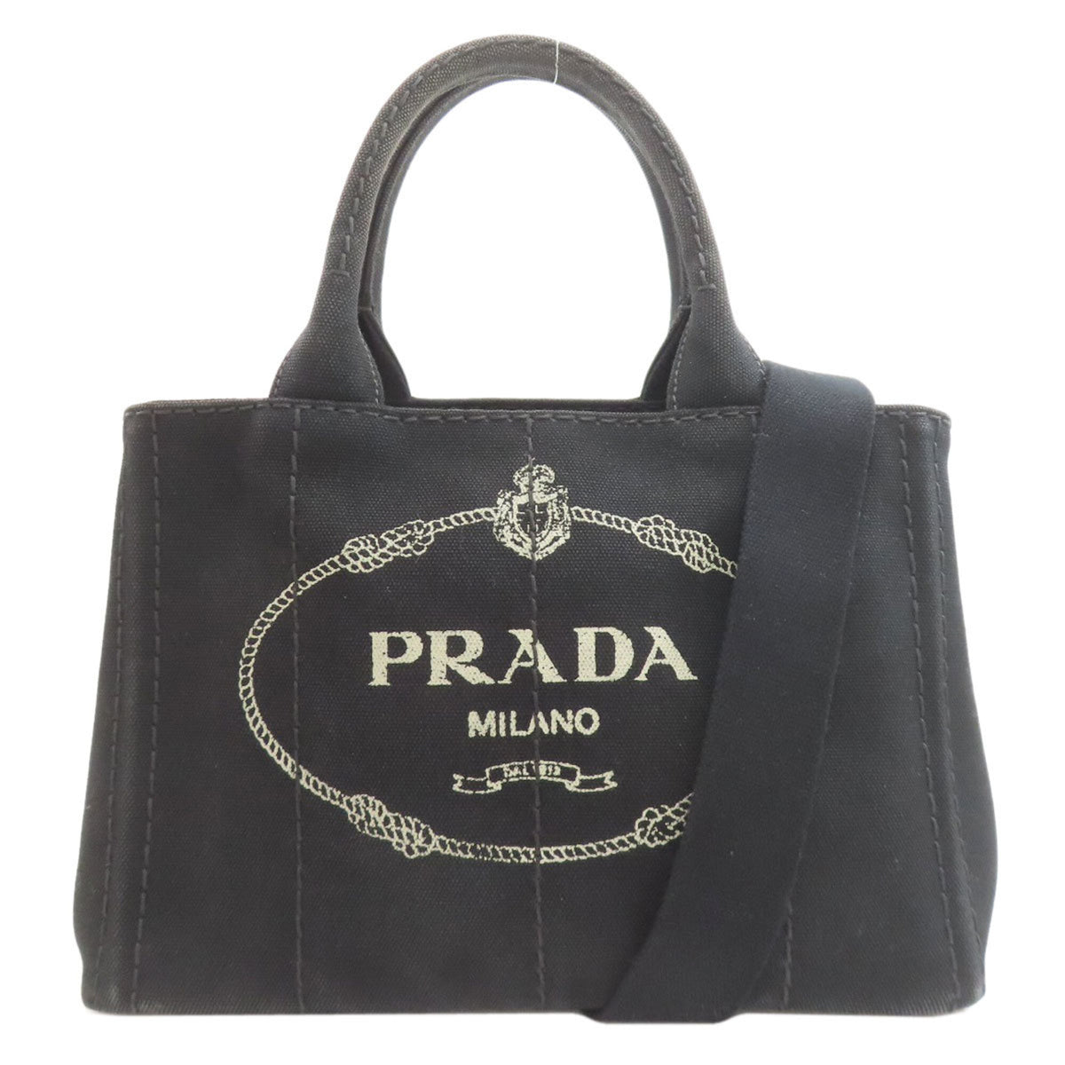 Prada Black Canvas Handbag (Pre-Owned)