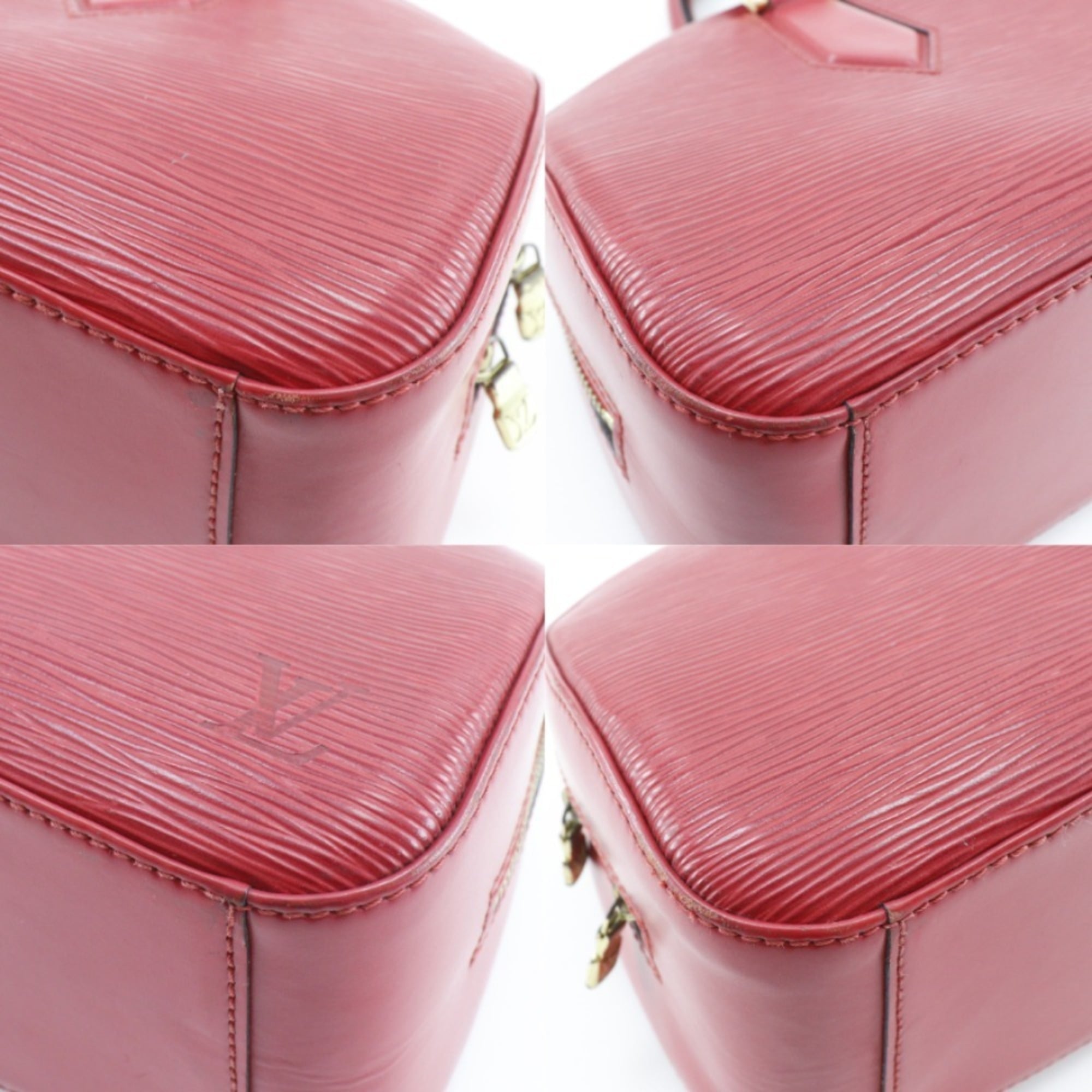 Louis Vuitton Castilian Red Red Color Epi Leather Handbag (Pre-Owned)