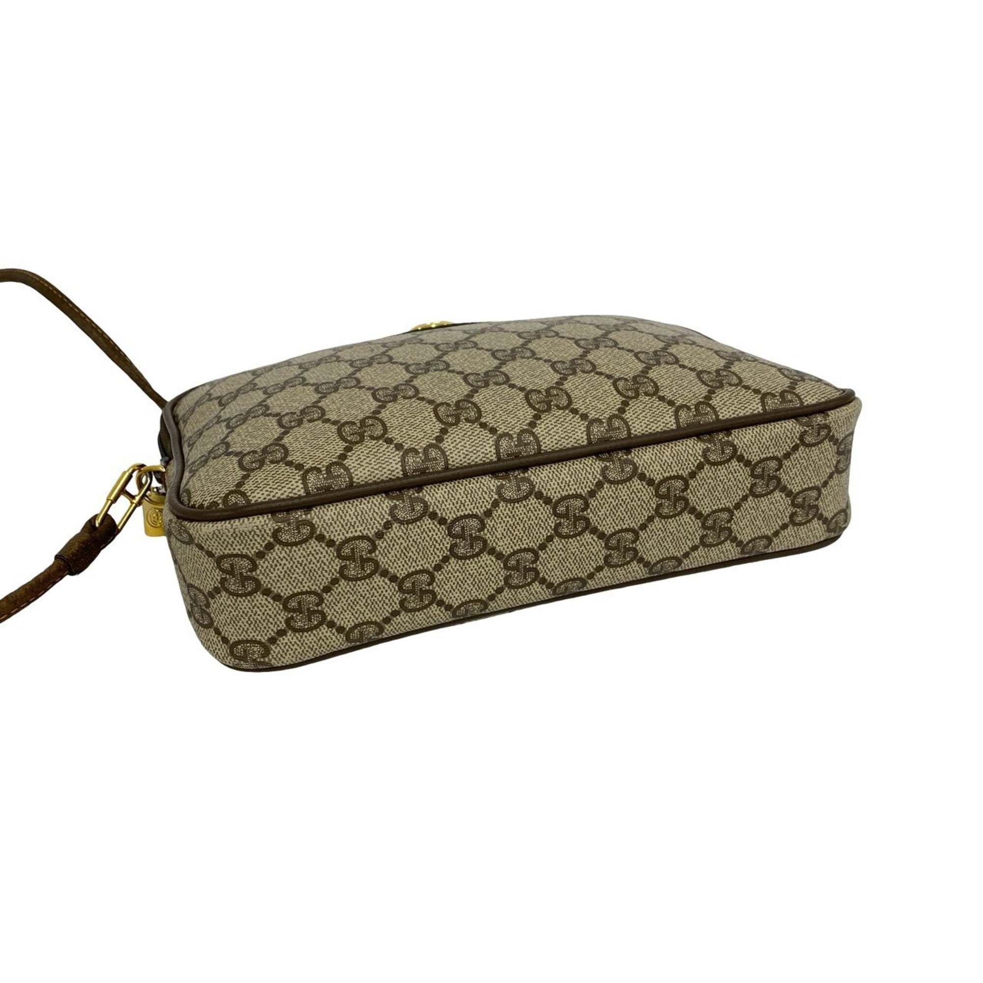 Gucci Brown Leather Pvc Pochette Shoulder Bag (Pre-Owned)