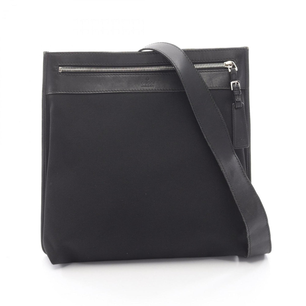Gucci Black Canvas Leather Handbag Shoulder Bag (Pre-Owned)