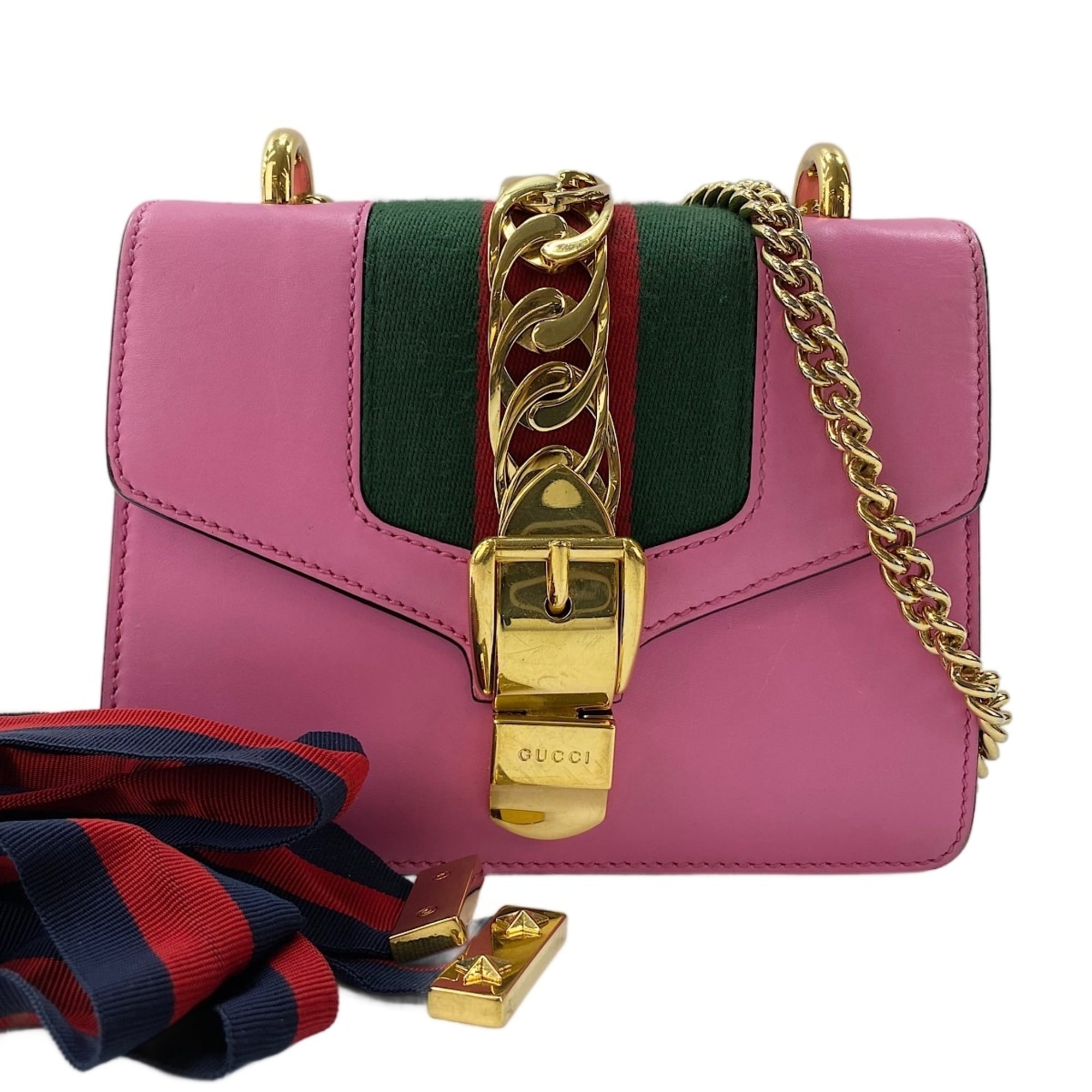 Gucci Sherry Line Pink Shoulder Bag (Pre-Owned)