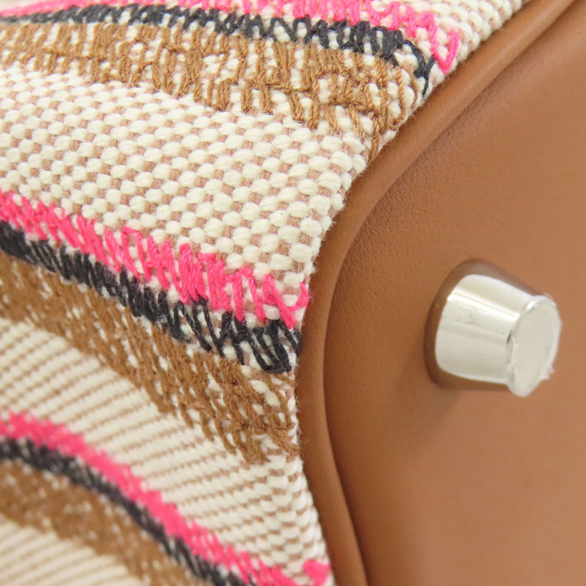 Hermes Picotin Ecru Fauve Gold Toile H Swift Leather Handbag (Pre-Owned)