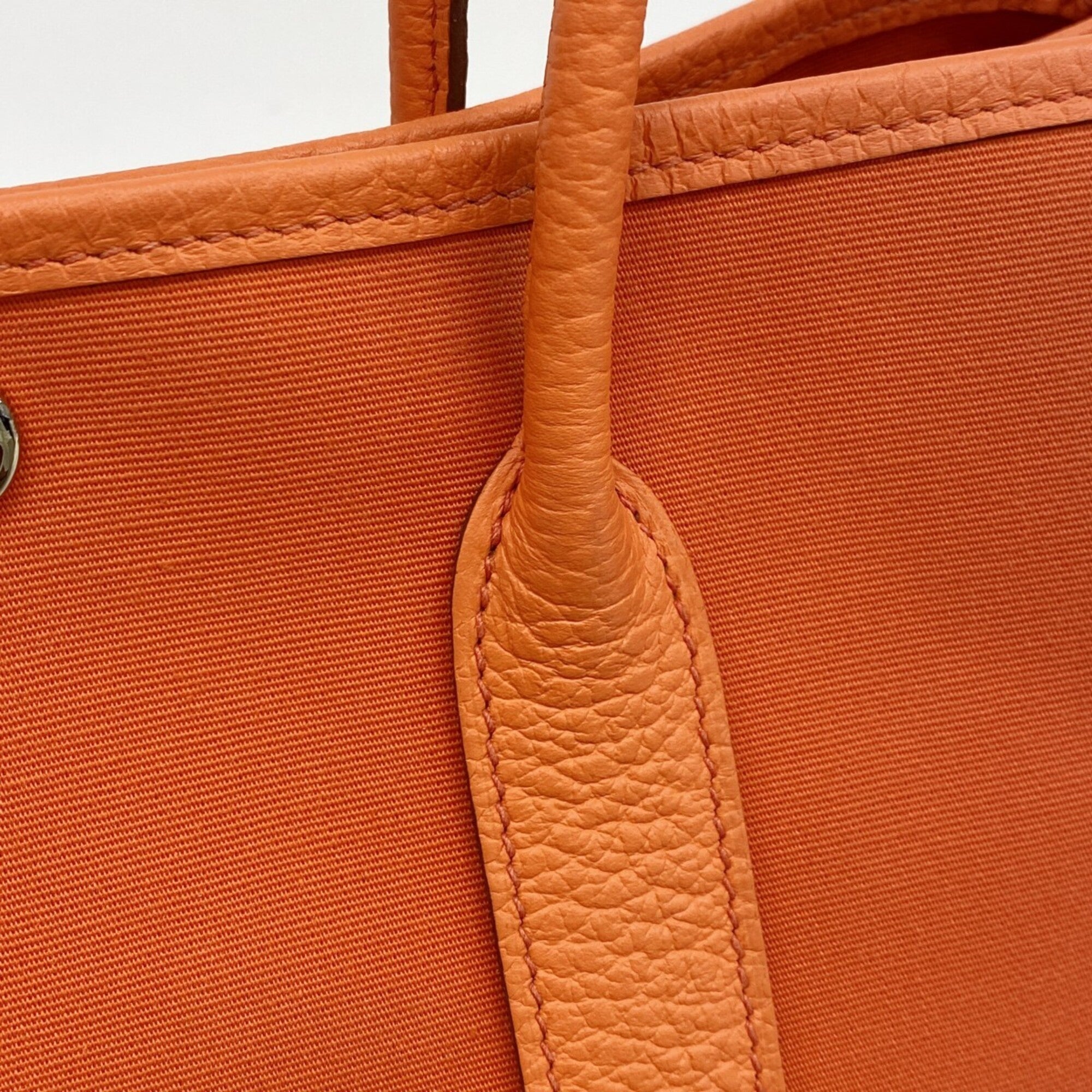 Hermes Capucine Orange Toile Officier Tote Bag (Pre-Owned)