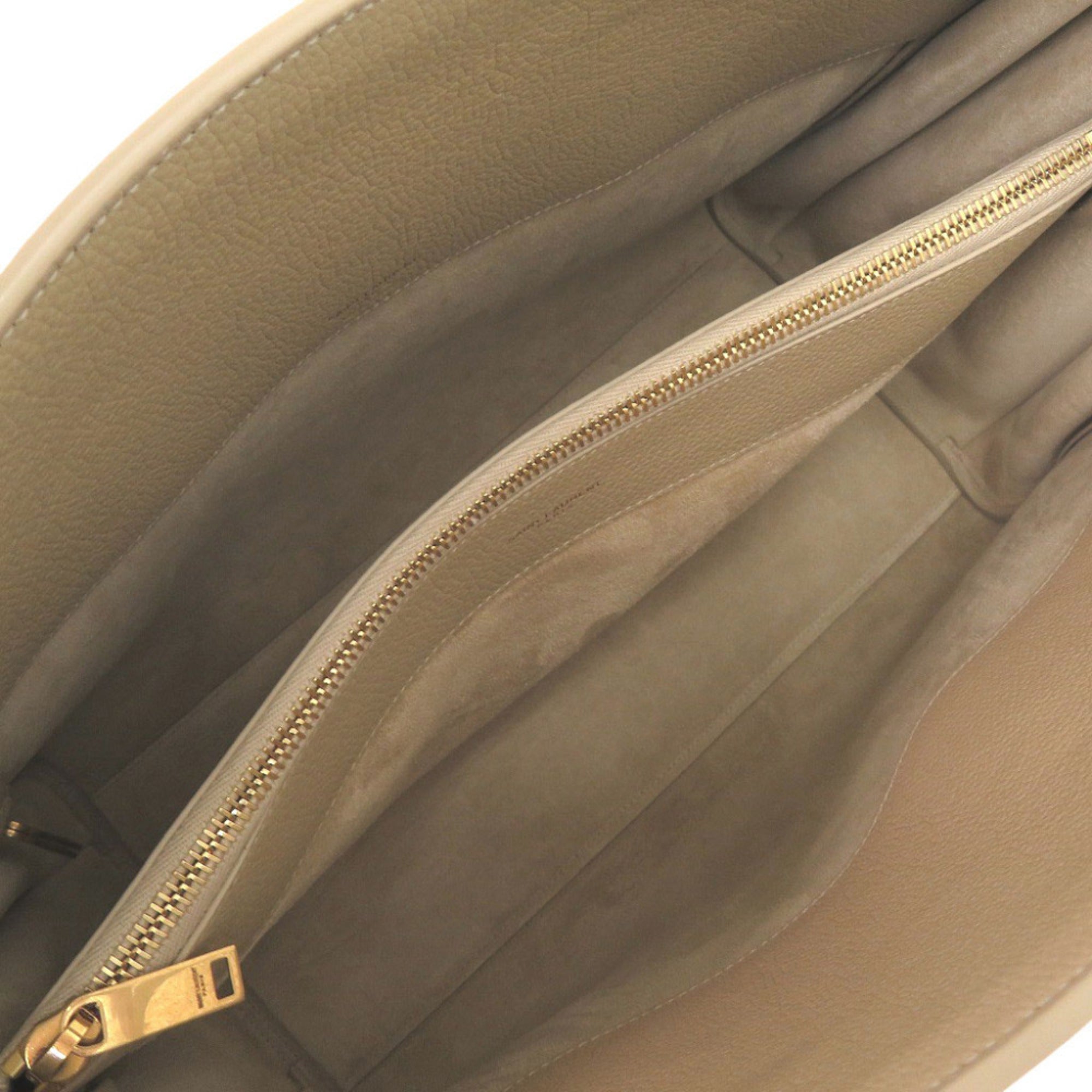 Yves Saint Laurent Beige Leather Handbag Shoulder Bag (Pre-Owned)