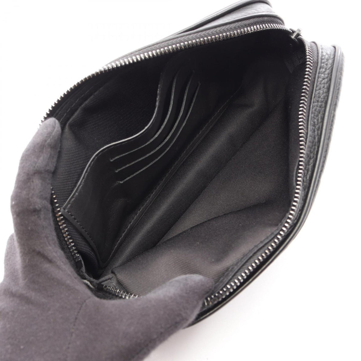 Louis Vuitton Black Noir Monogram Leather Clutch Bag Handbag (Pre-Owned)