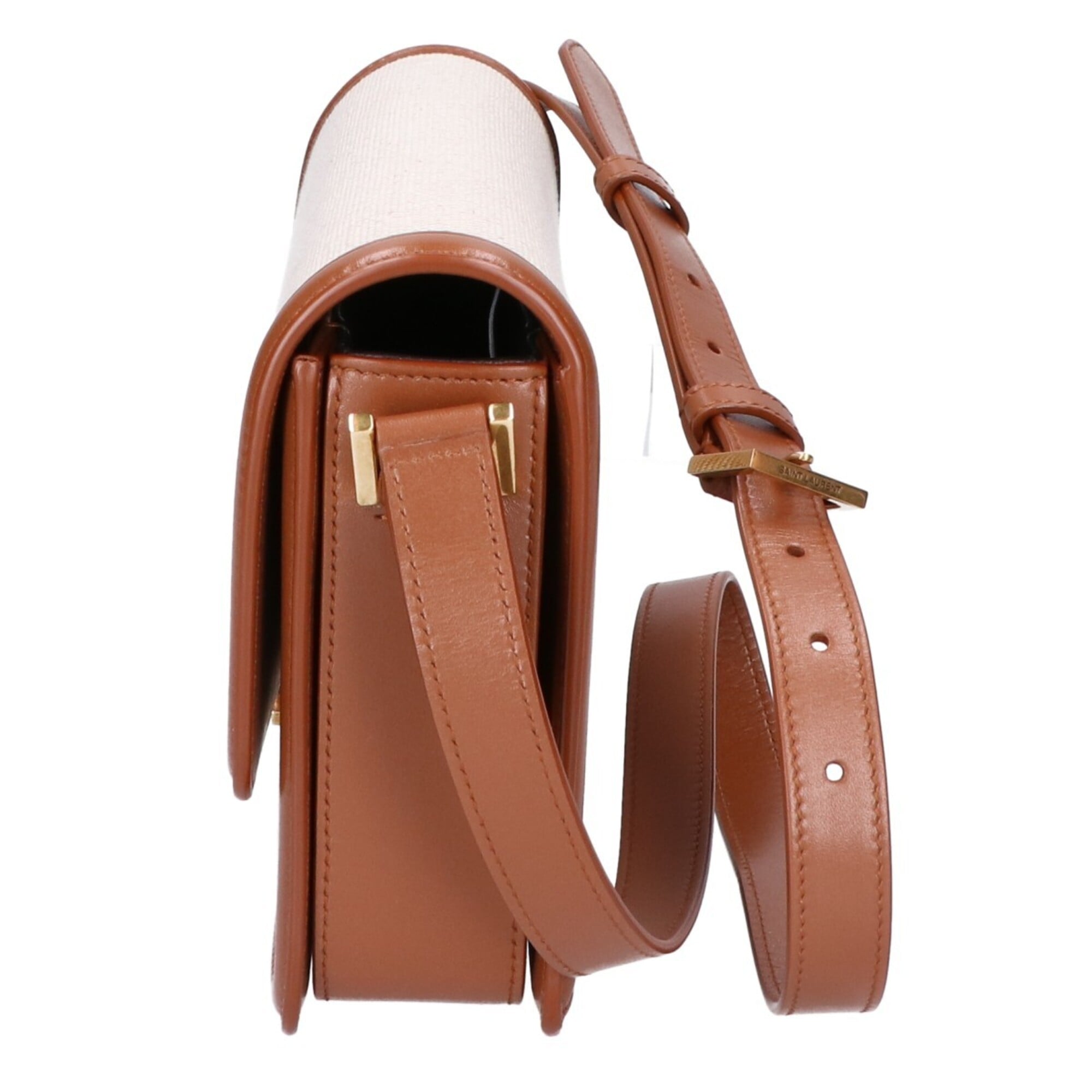 Saint Laurent Brown Canvas Shoulder Bag (Pre-Owned)