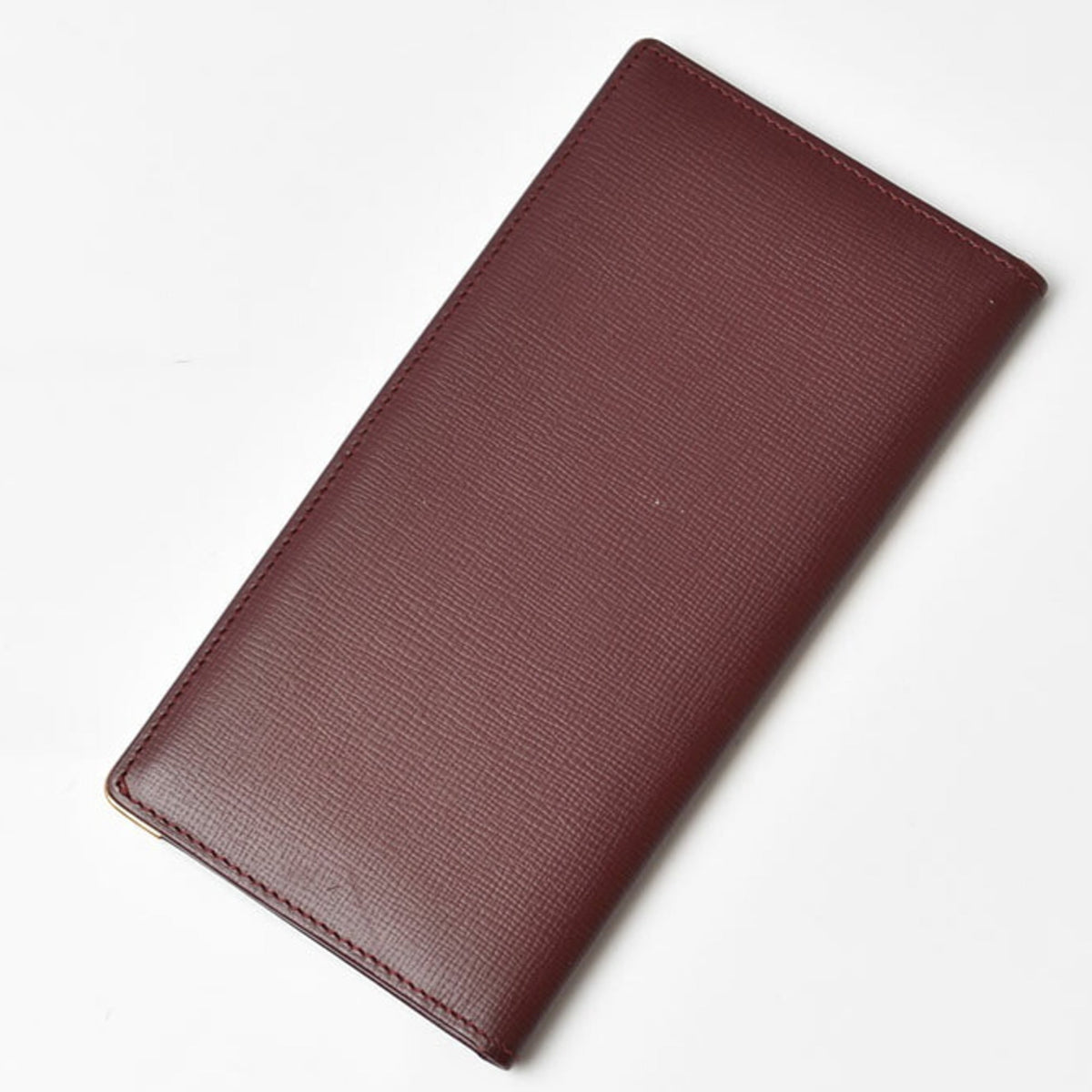 Cartier Bordeaux Leather Long Wallet (Bi-Fold) (Pre-Owned)