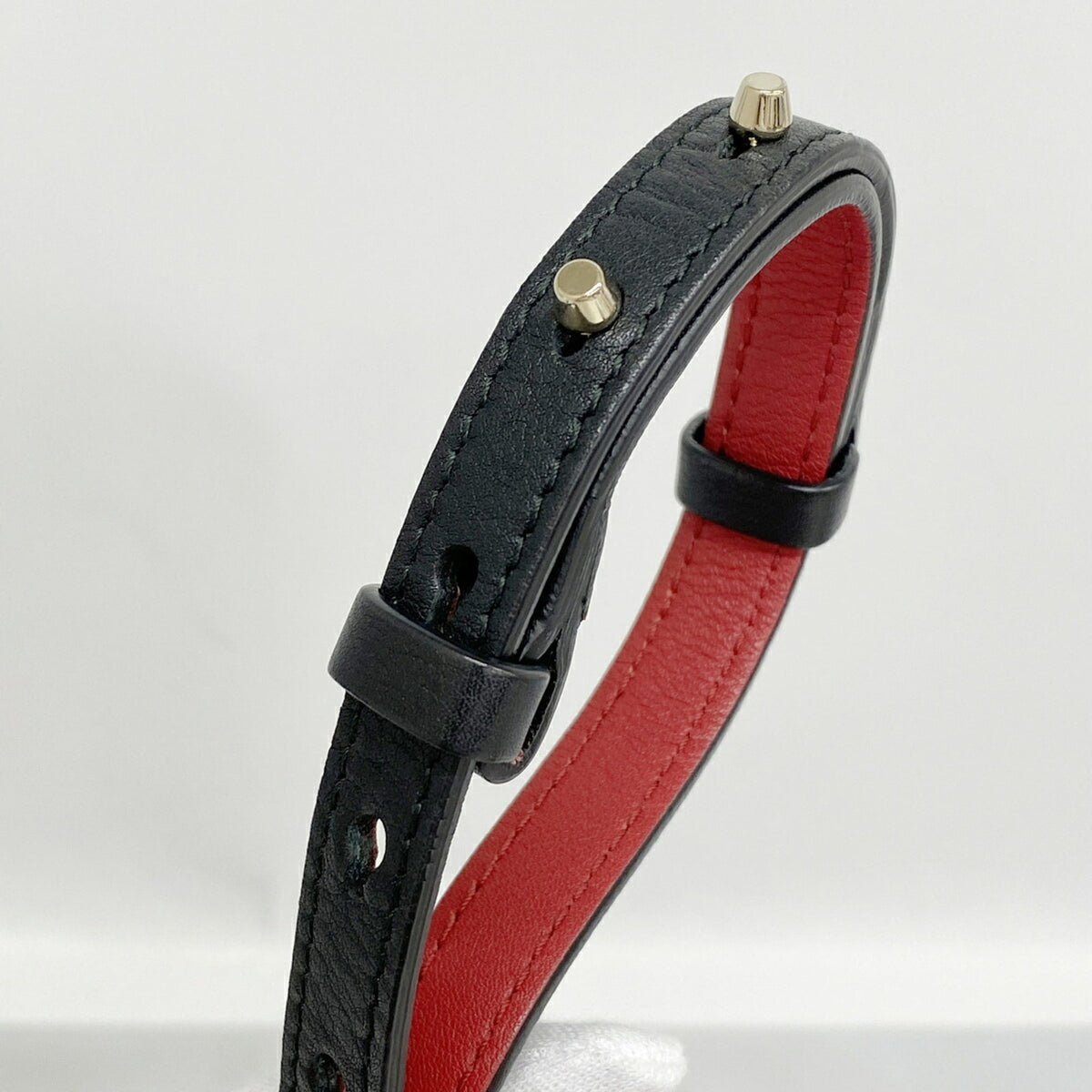 Salvatore Ferragamo Black Red Color Leather Handbag (Pre-Owned)