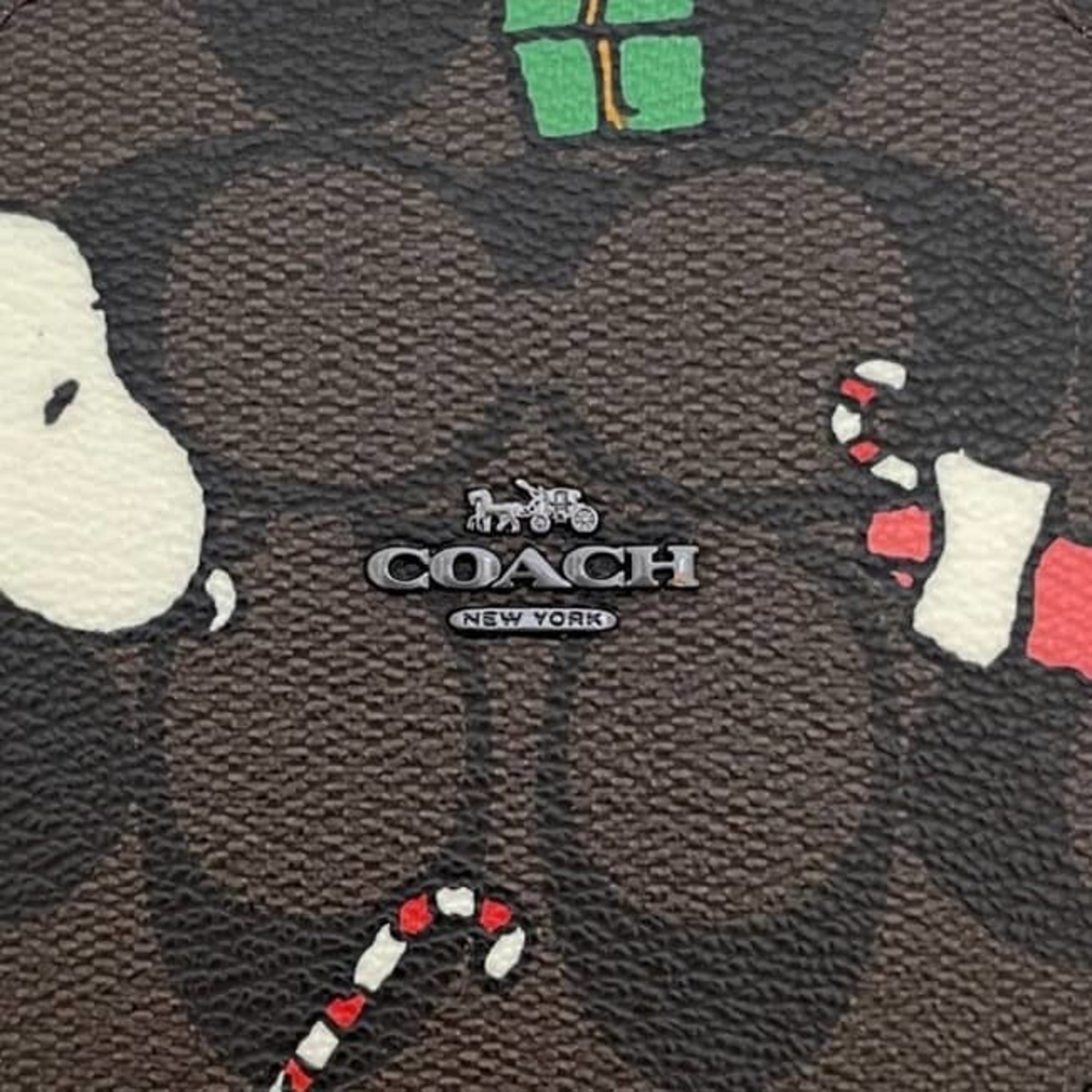 Coach Black Brown Pvc Leather Coin Purse/Coin Case (Pre-Owned)