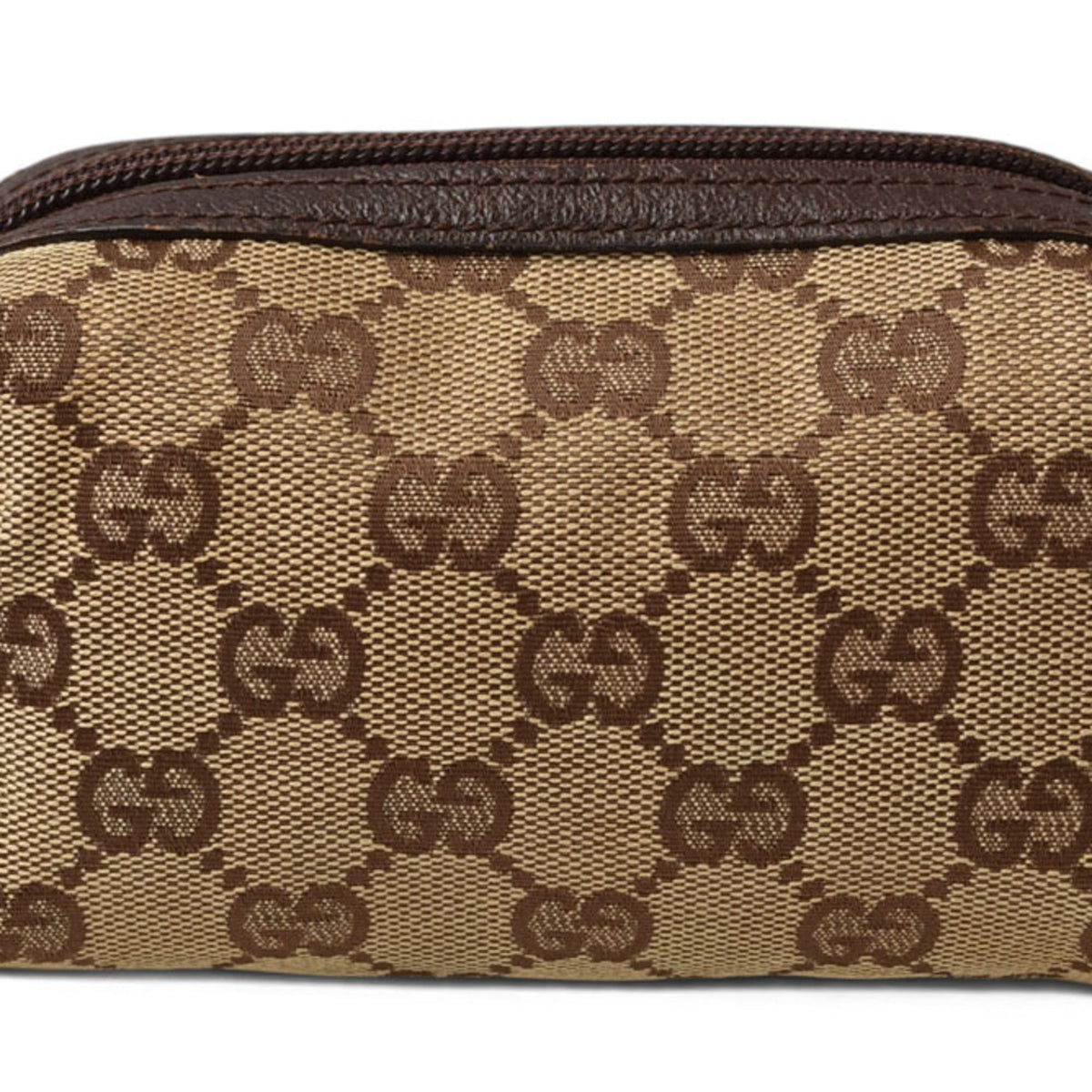 Gucci Beige Brown Gg Canvas Pouch (Pre-Owned)