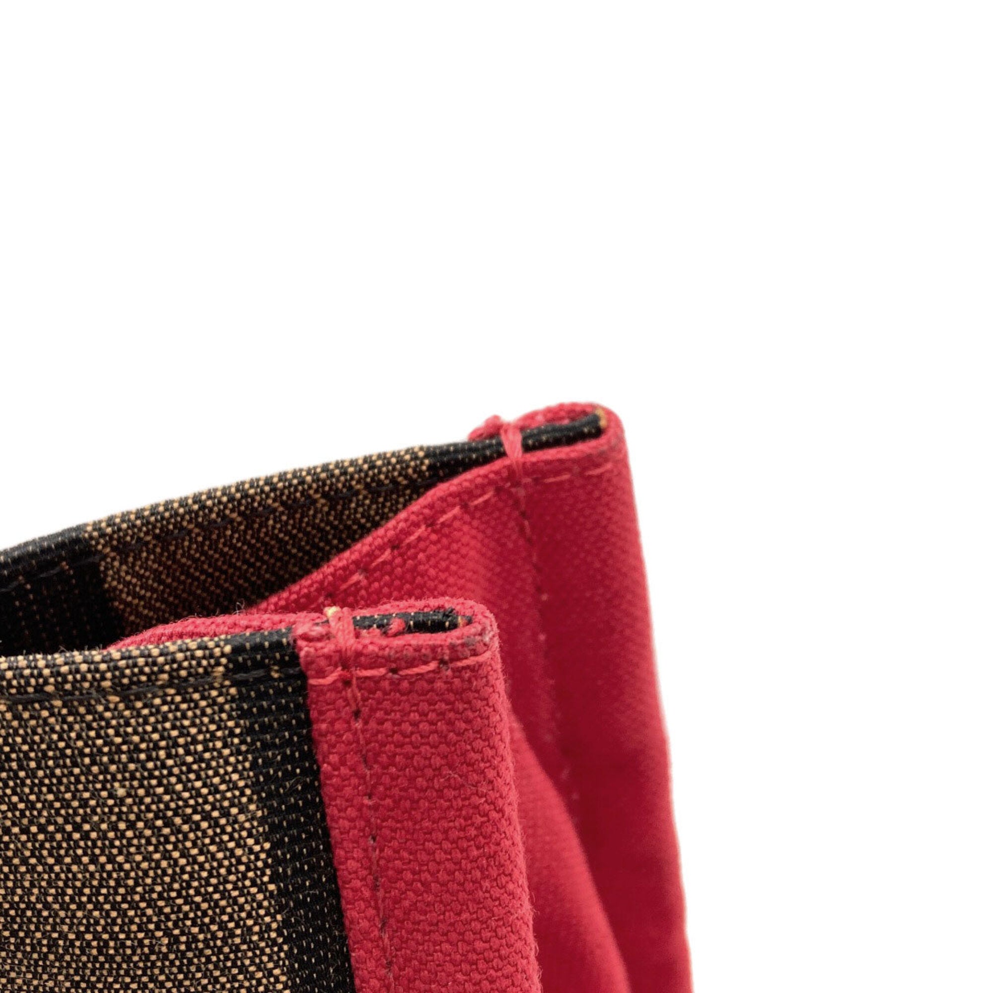Fendi Black Brown Canvas Handbag Pouch (Pre-Owned)