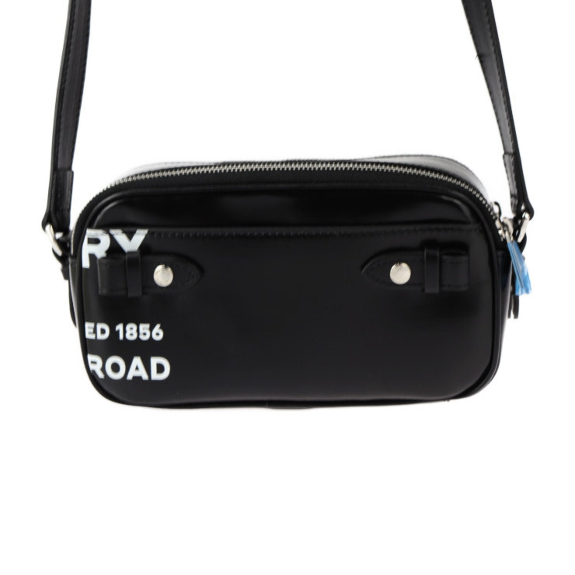 Burberry Black White Coated Canvas Leather Pochette Pouch Shoulder Bag (Pre-Owned)
