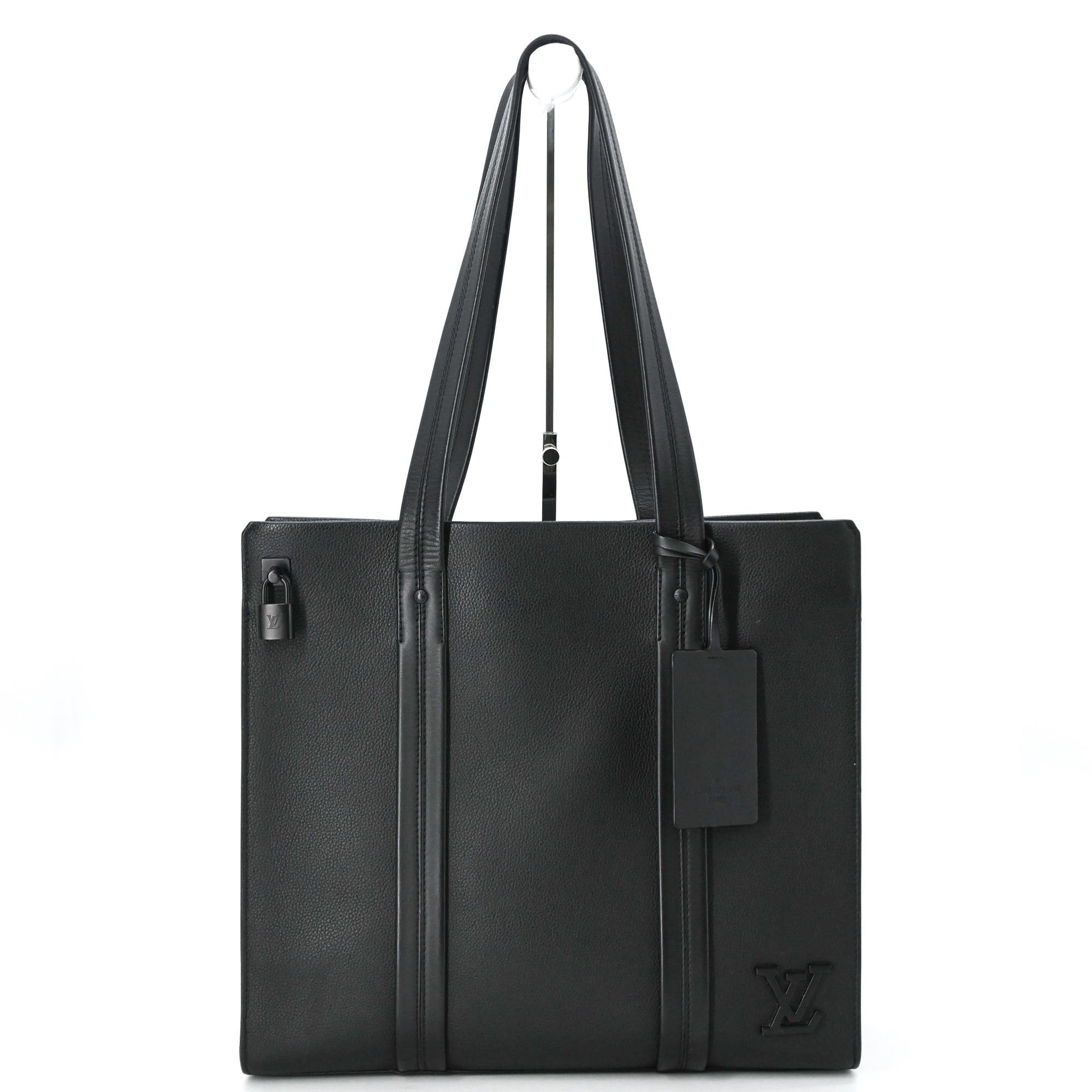 Louis Vuitton Black Leather Tote Bag (Pre-Owned)