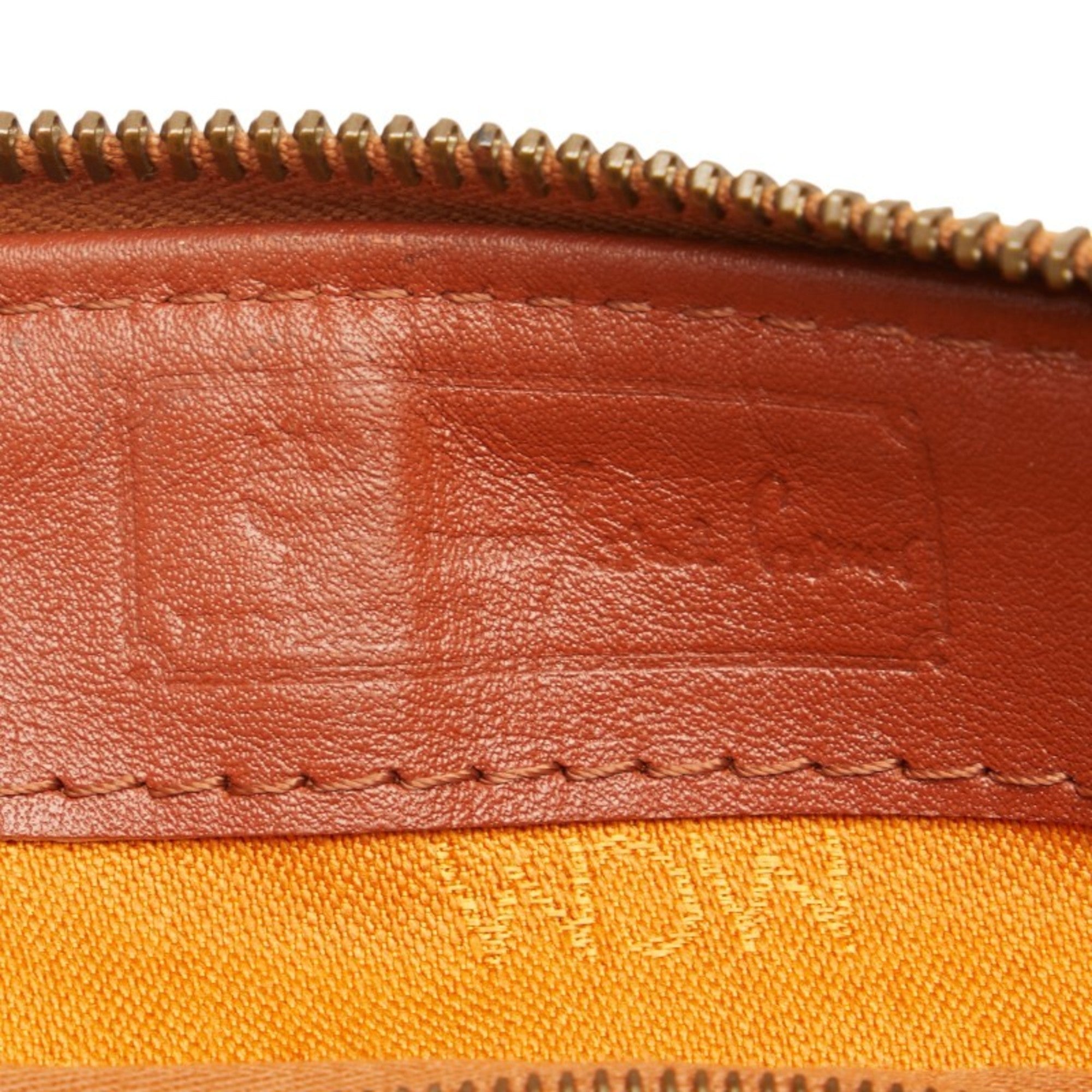 Mcm Brown Leather Boston Bag Handbag (Pre-Owned)