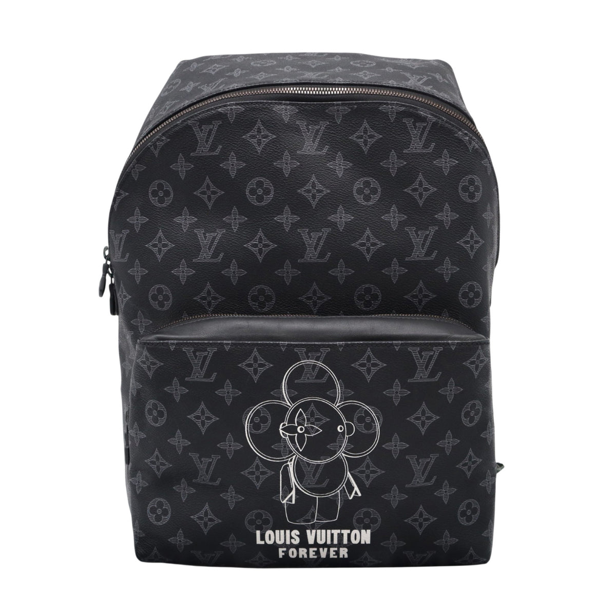 Louis Vuitton Monogram Black Gray White Coated Canvas Leather Backpack (Pre-Owned)