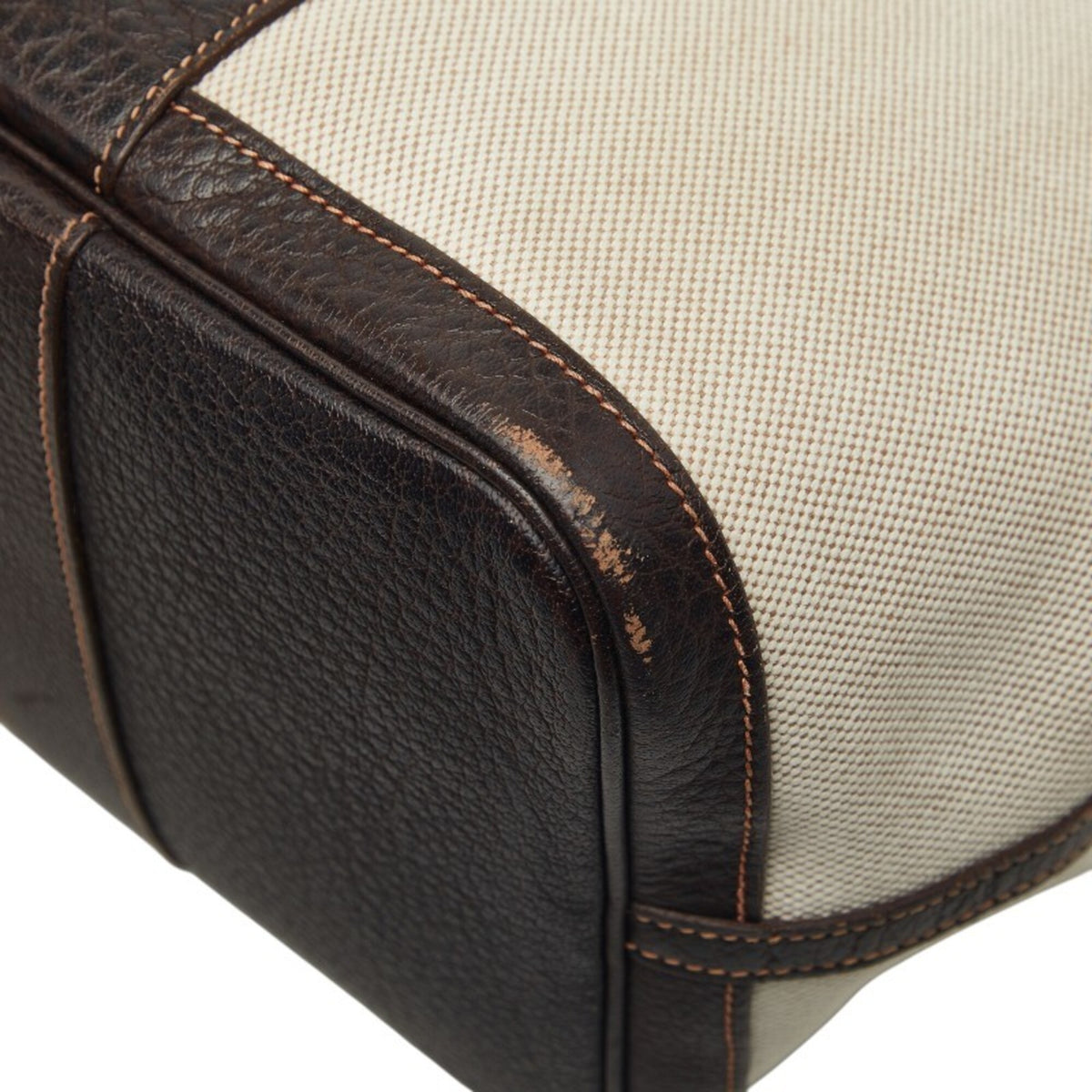 Hermes Brown Marron Toile H Canvas Leather Tote Bag (Pre-Owned)