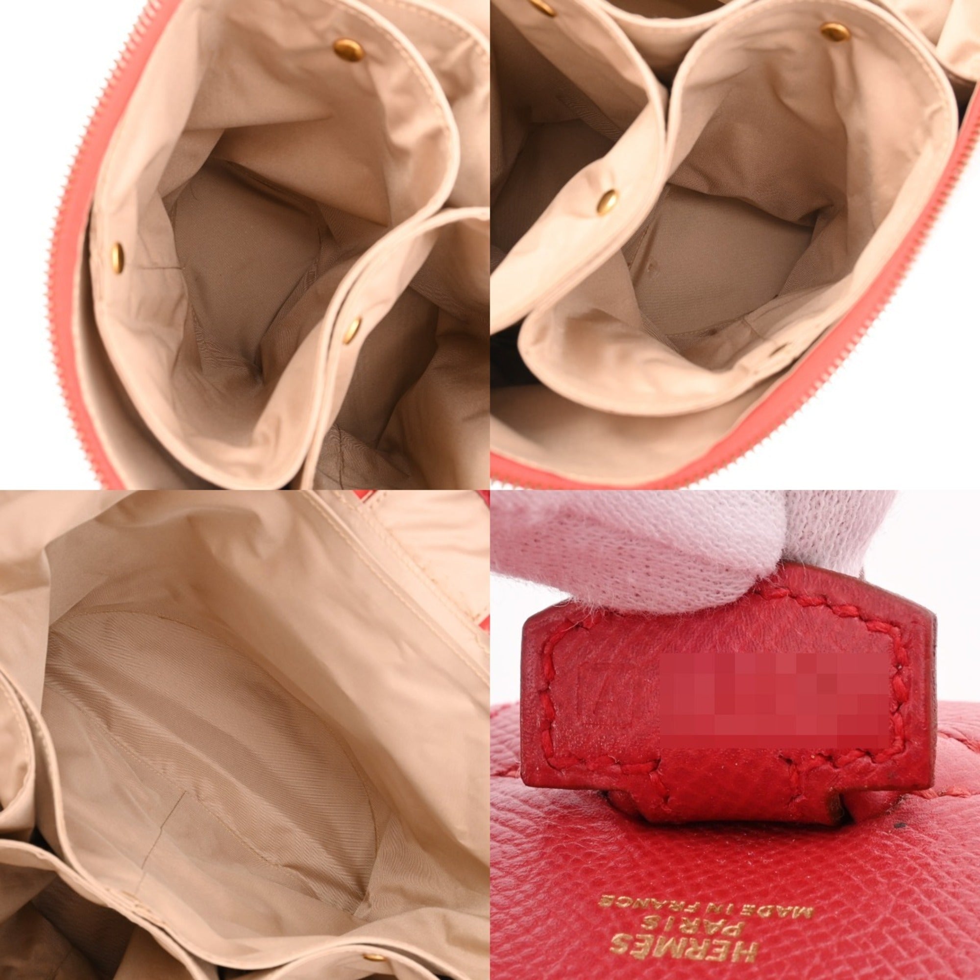 Hermes Rouge Vif Courchevel Leather Vanity Bag (Pre-Owned)