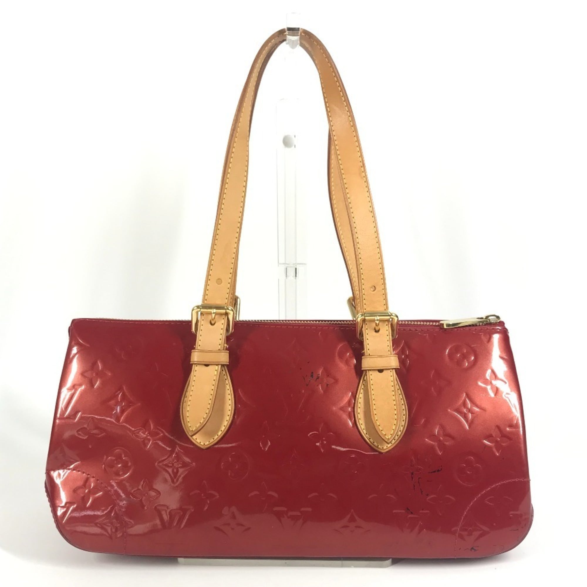 Louis Vuitton Pomme D'amour Red Color Monogram Vernis Shoulder Bag Tote Bag (Pre-Owned)