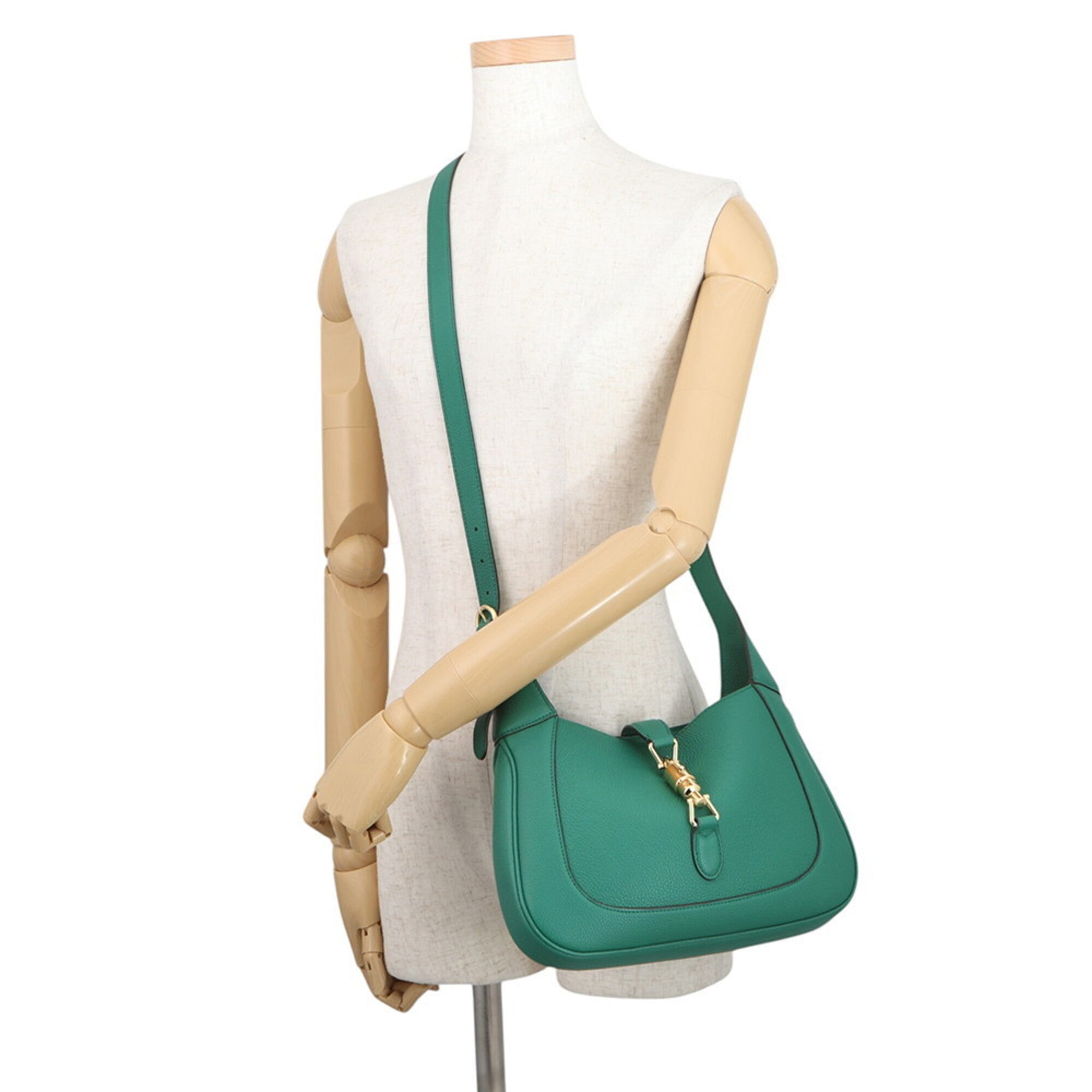 Gucci Green Leather Handbag Shoulder Bag (Pre-Owned)