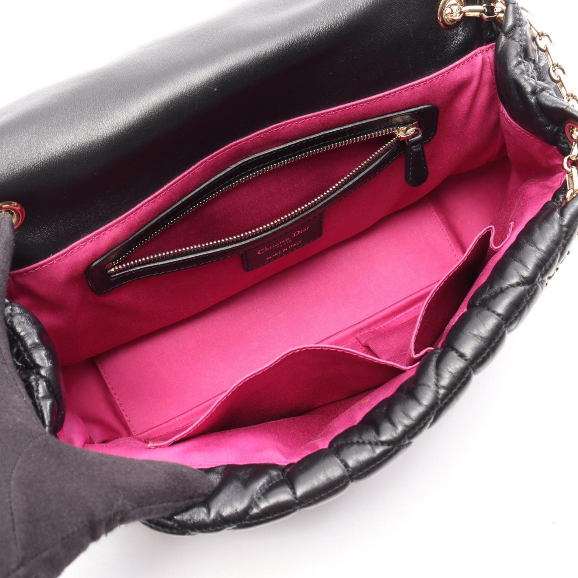 Christian Dior Black Leather Handbag Shoulder Bag (Pre-Owned)
