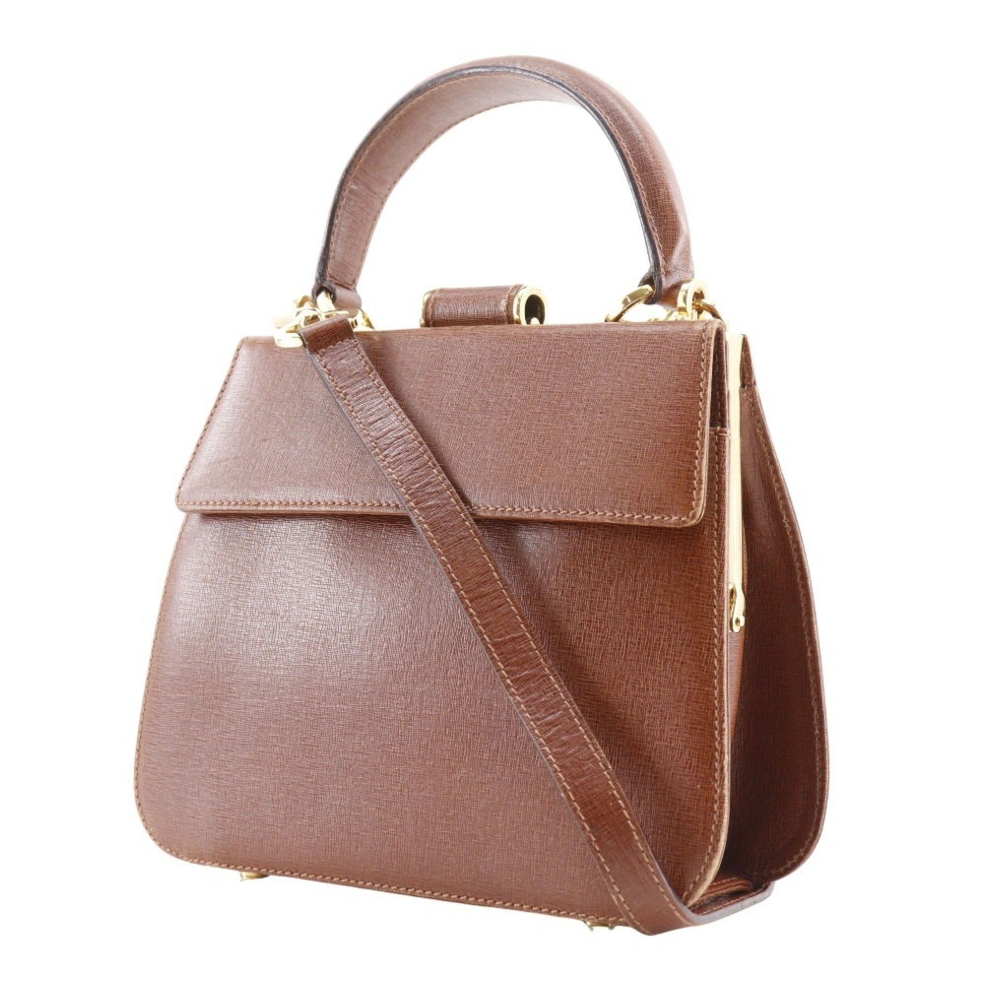 Salvatore Ferragamo Brown Leather Handbag (Pre-Owned)