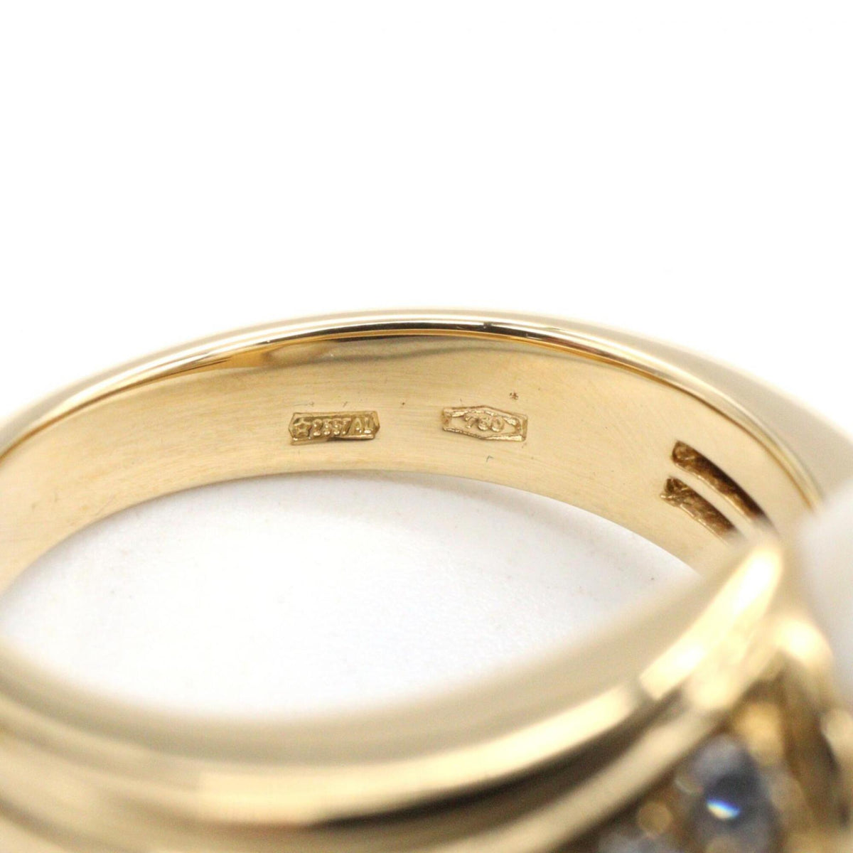 Bvlgari Gold Clear White Yellow Gold (18K) Band Ring (Pre-Owned)