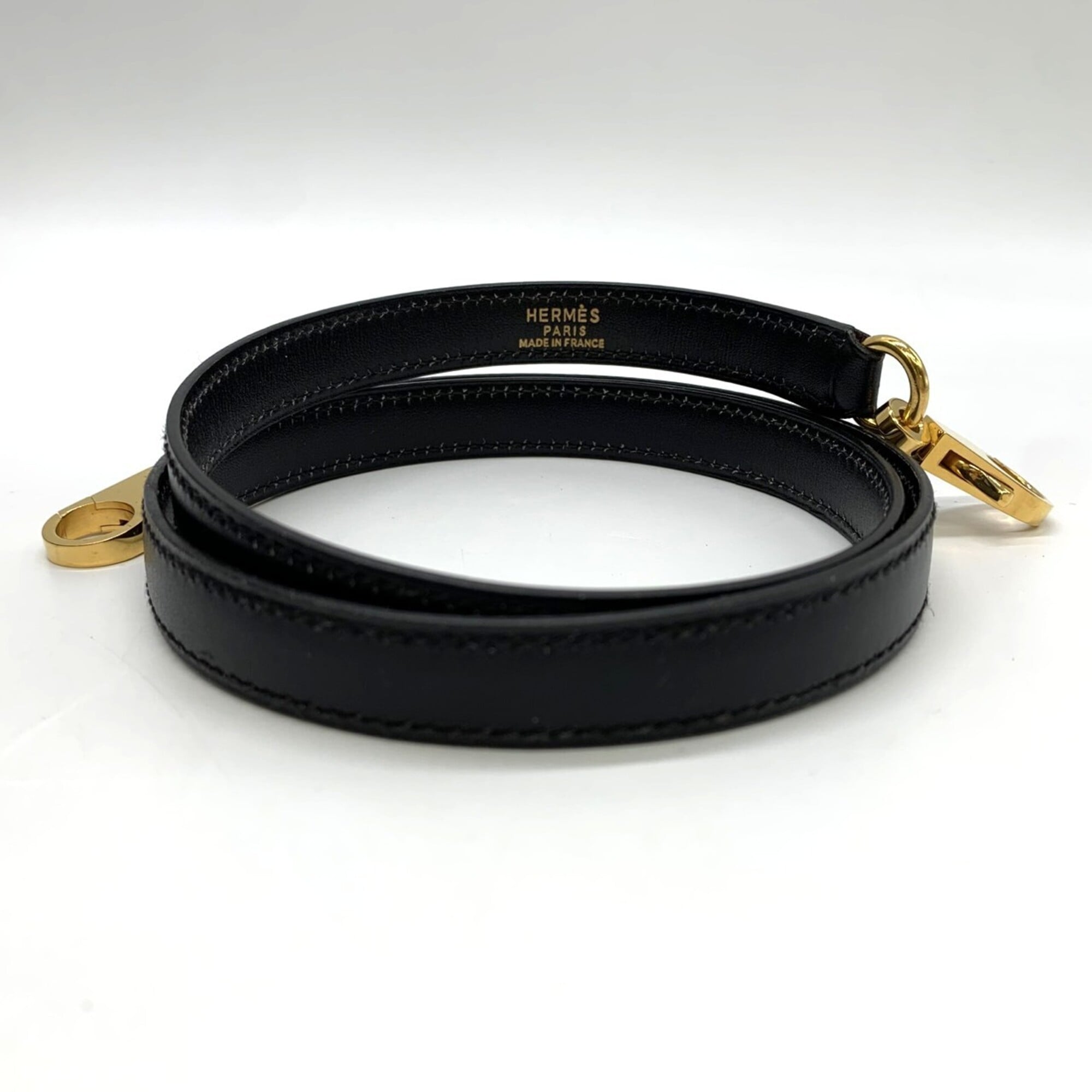 Hermes Kelly Black Box Calf Leather Handbag (Pre-Owned)