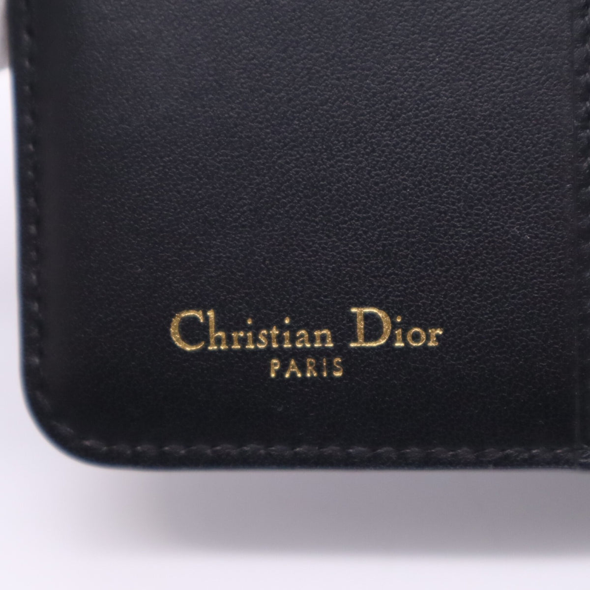Christian Dior Black Leather Wallet (Tri-Fold) (Pre-Owned)