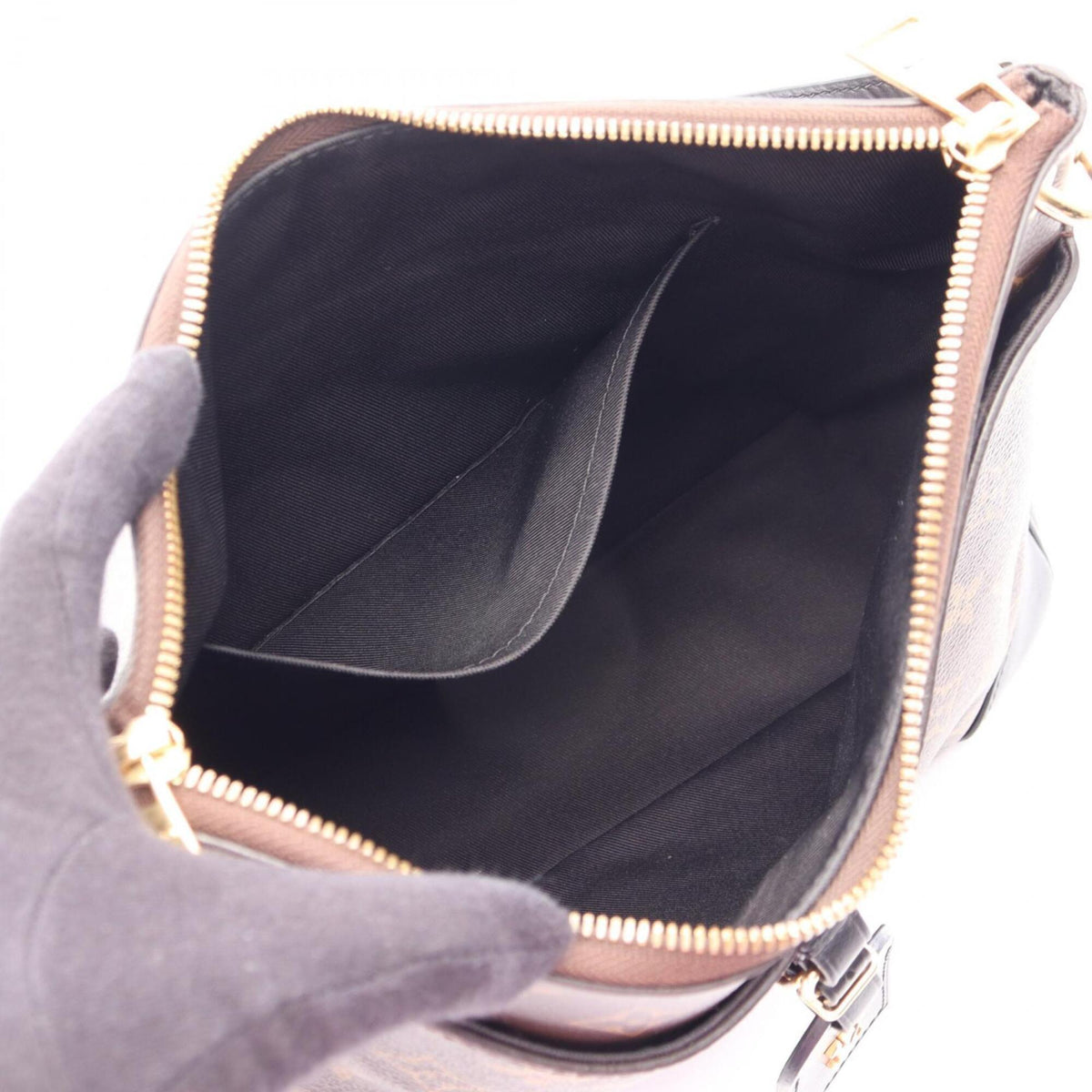 Louis Vuitton Black Brown Coated Canvas Pvc Monogram Leather Handbag Shoulder Bag (Pre-Owned)