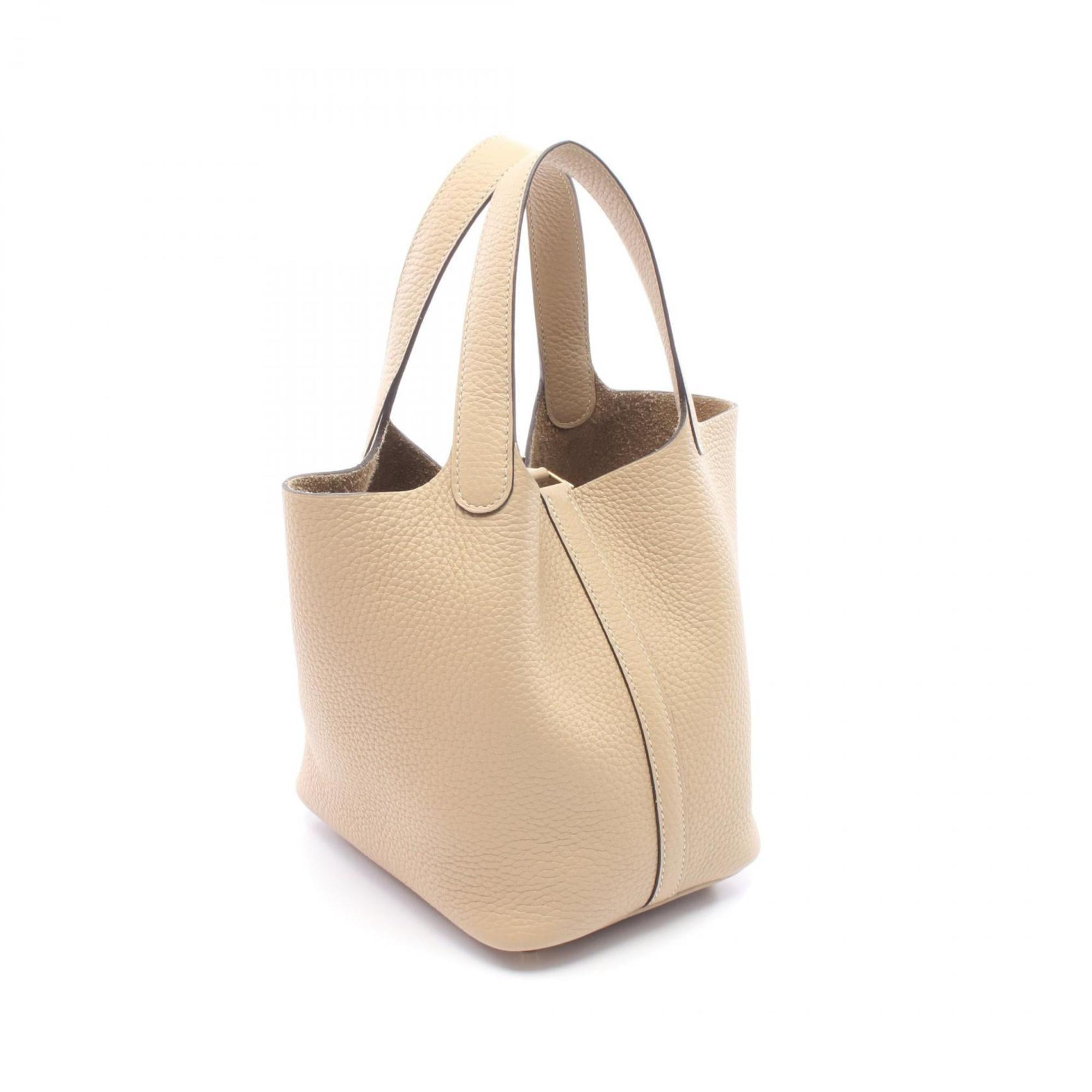 Hermes Beige Taurillon Clemence Leather Leather Handbag (Pre-Owned)