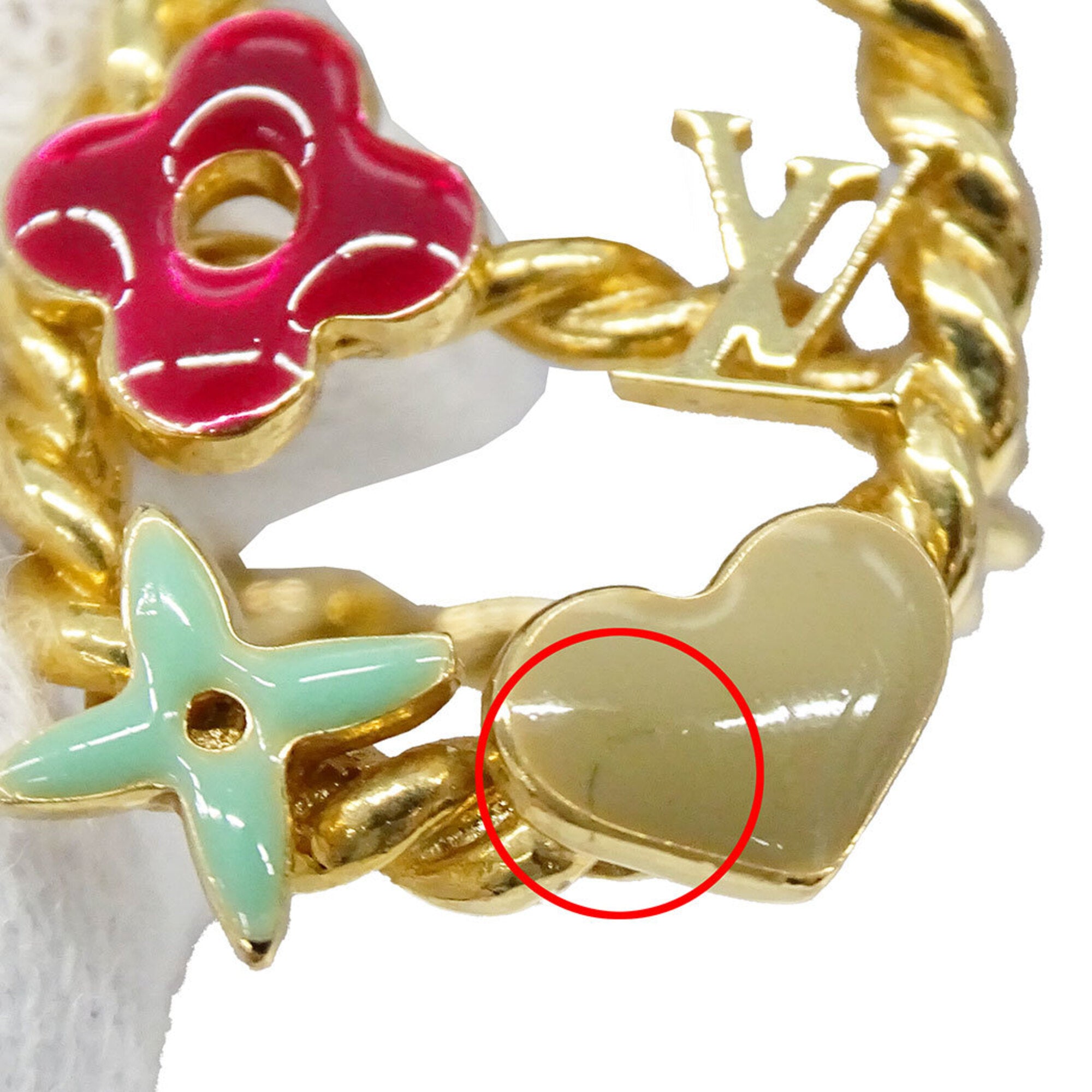 Louis Vuitton Monogram Multi-Color Gold Plating Monogram Band Ring (Pre-Owned)