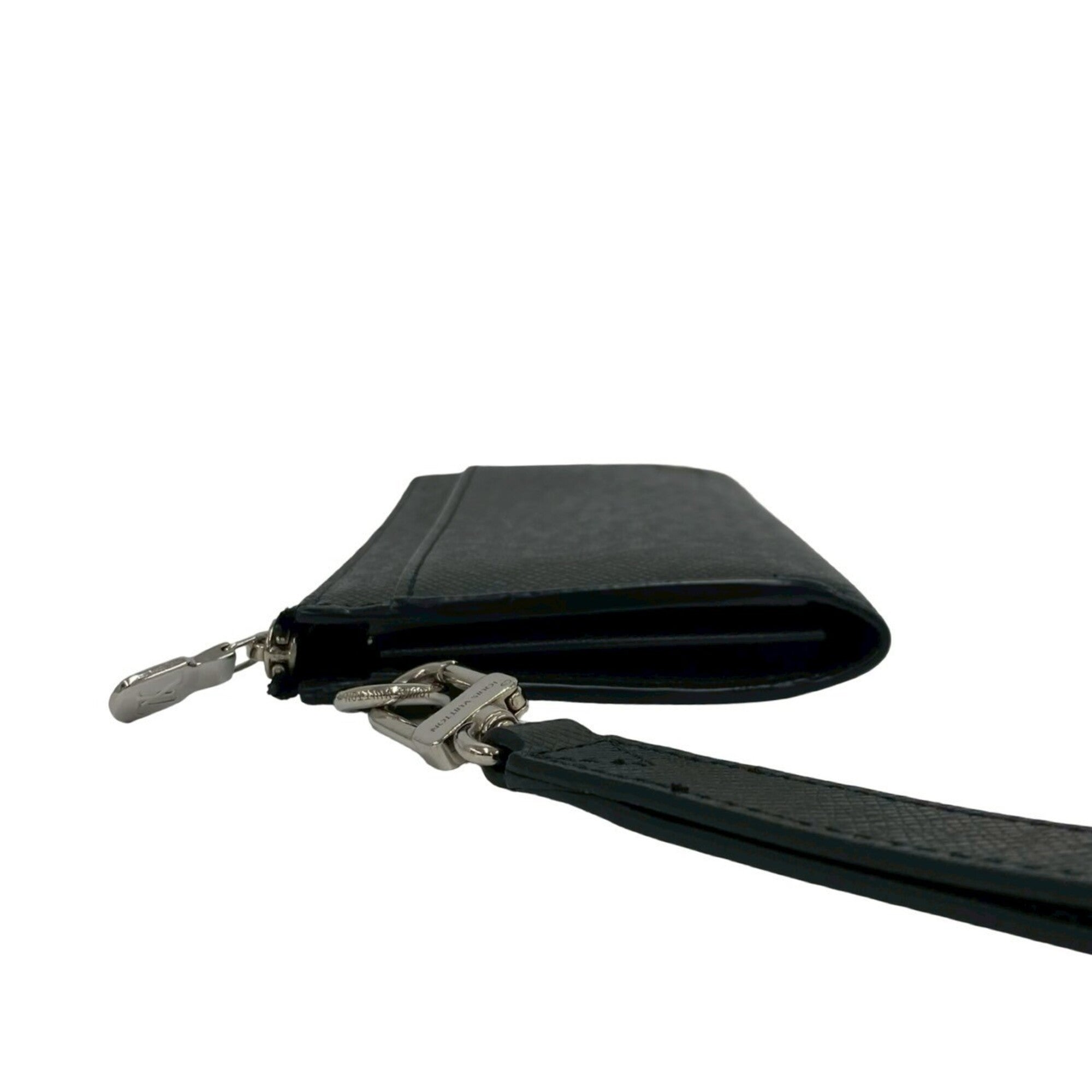 Louis Vuitton Black Leather Long Wallet (Bi-Fold) (Pre-Owned)