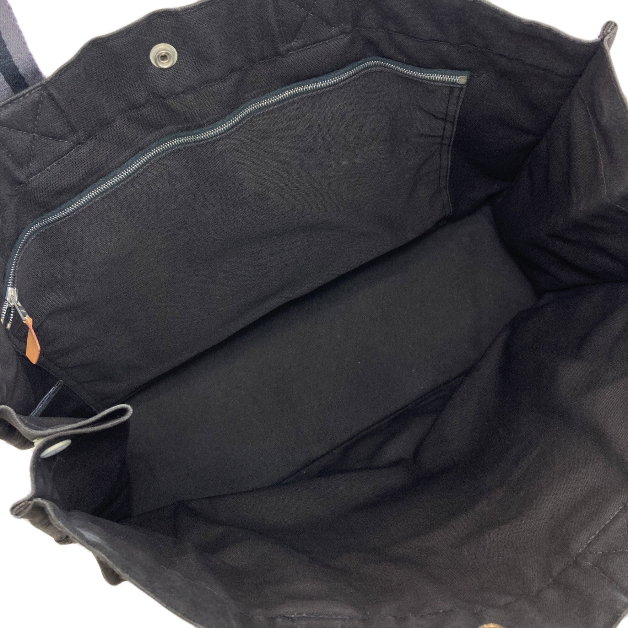 Hermes Gray Canvas Tote Bag (Pre-Owned)