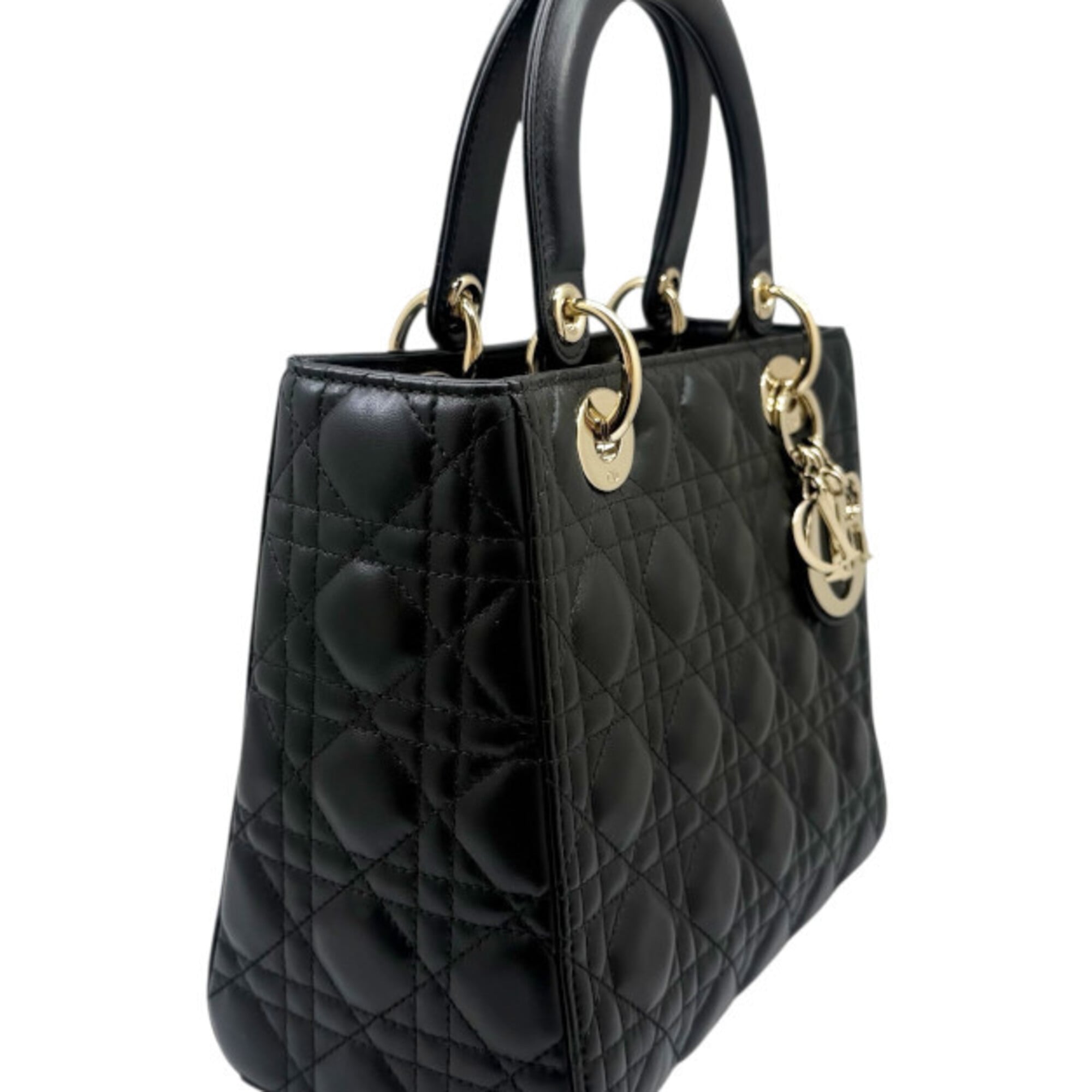 Christian Dior Black Leather Handbag Shoulder Bag (Pre-Owned)
