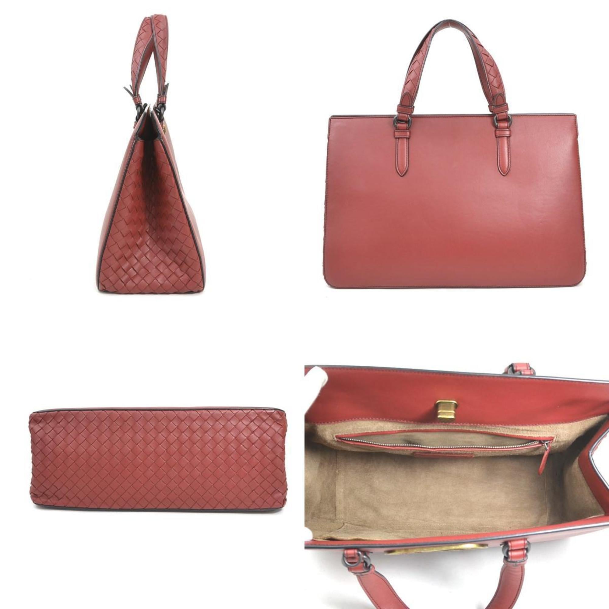 Bottega Veneta Burgundy Intrecciato Handbag Shoulder Bag (Pre-Owned)
