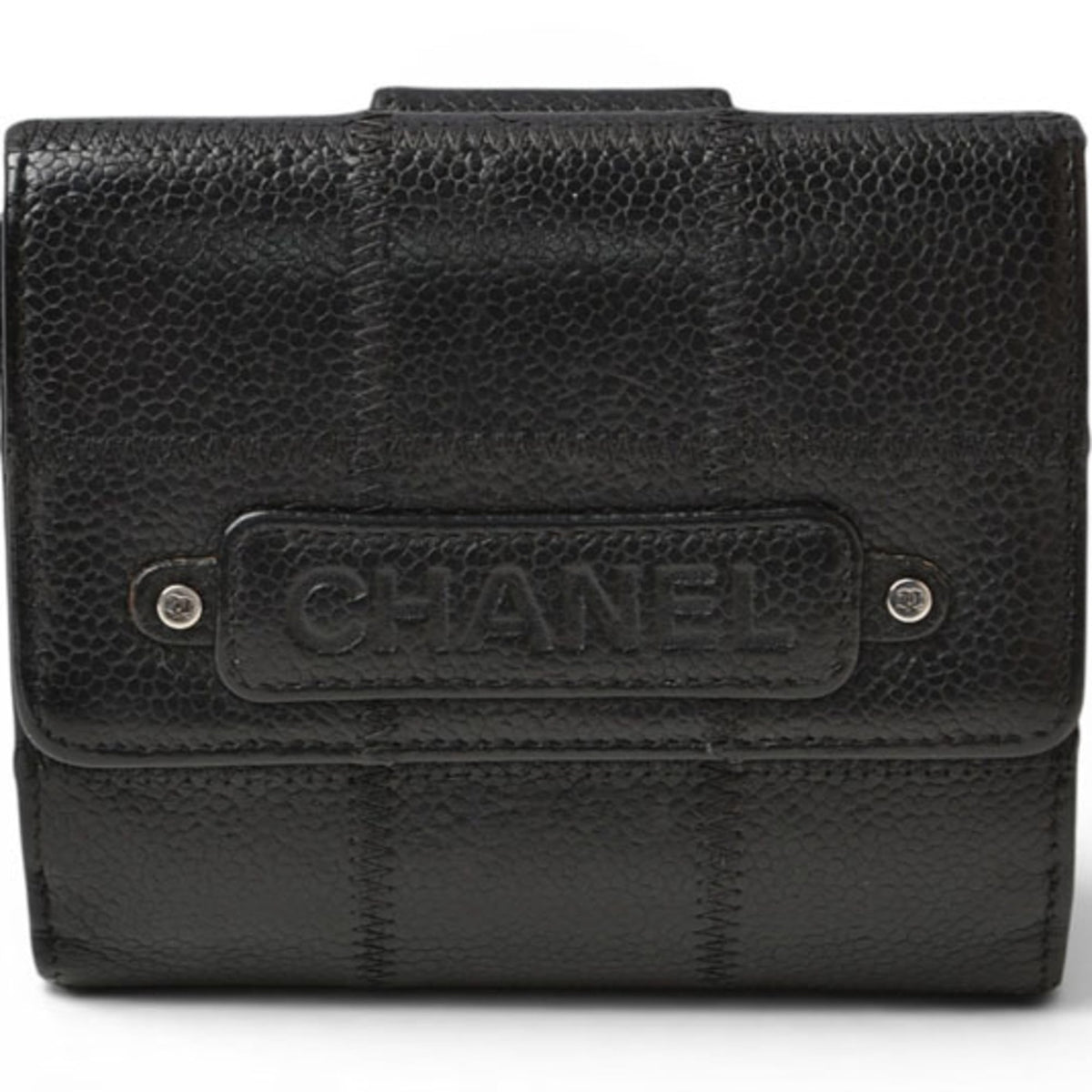 Chanel Black Leather Wallet (Bi-Fold) (Pre-Owned)