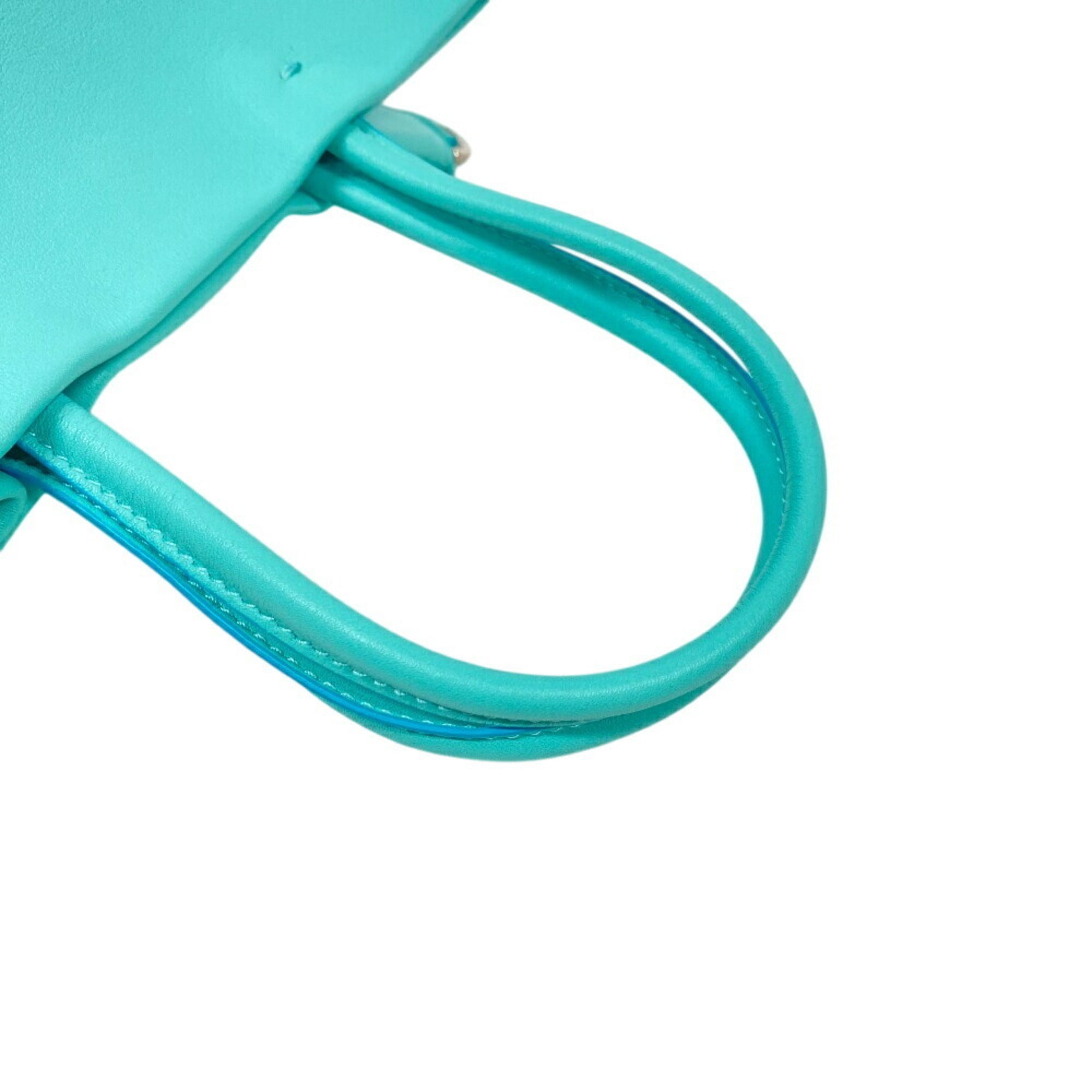 Tiffany Tiffany Blue Leather Tote Bag (Pre-Owned)