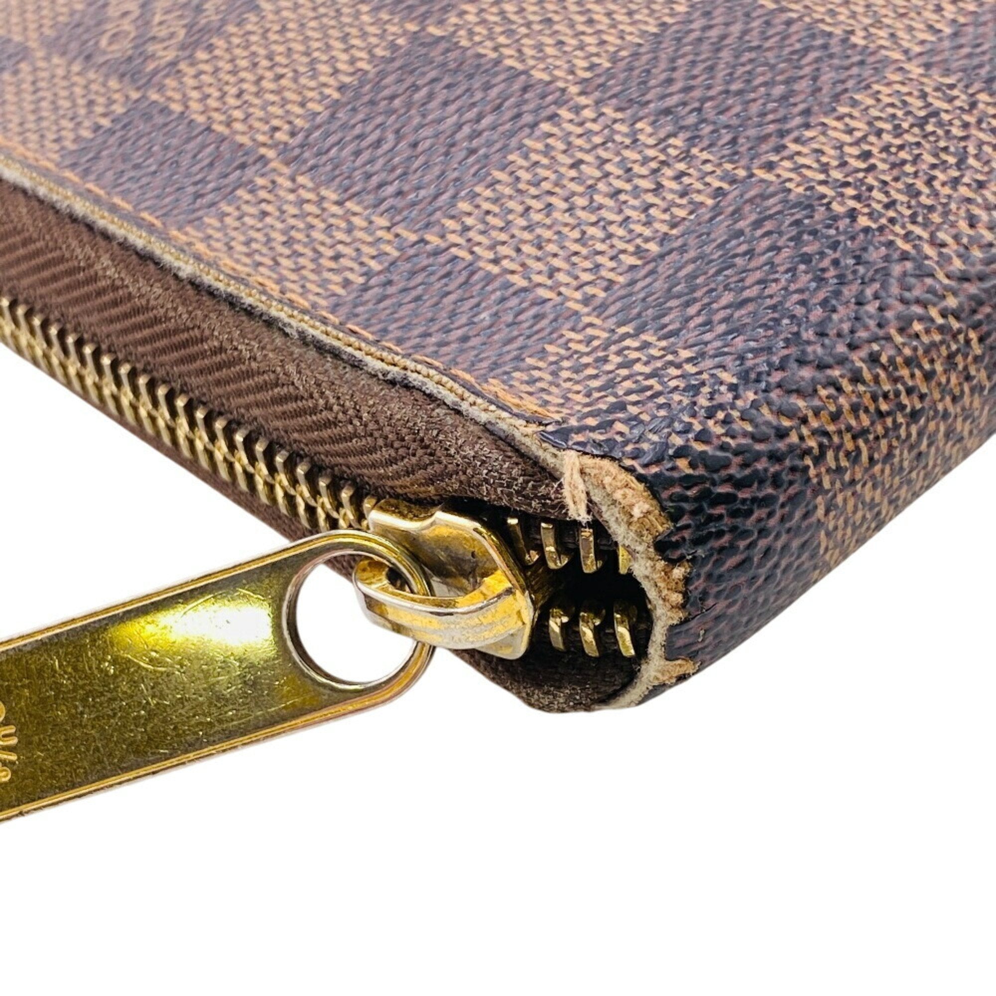Louis Vuitton Brown Leather Long Wallet (Bi-Fold) (Pre-Owned)