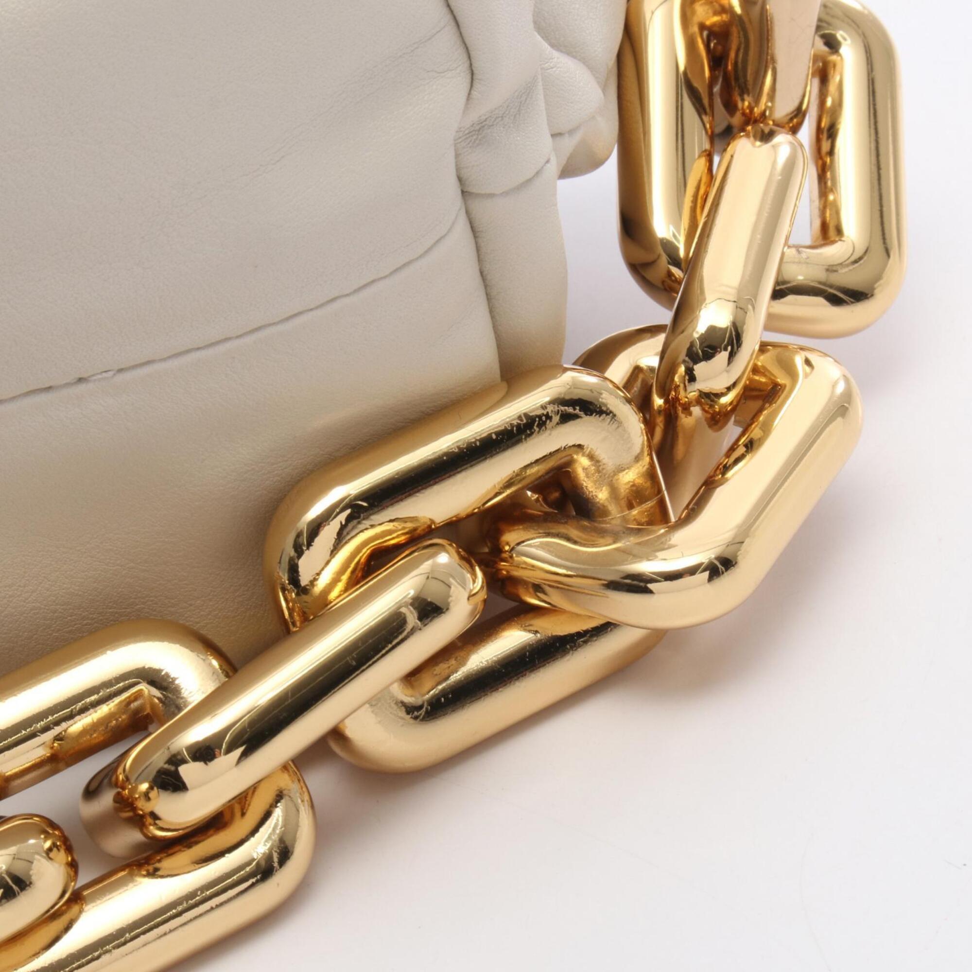 Bottega Veneta White Leather Handbag Shoulder Bag (Pre-Owned)