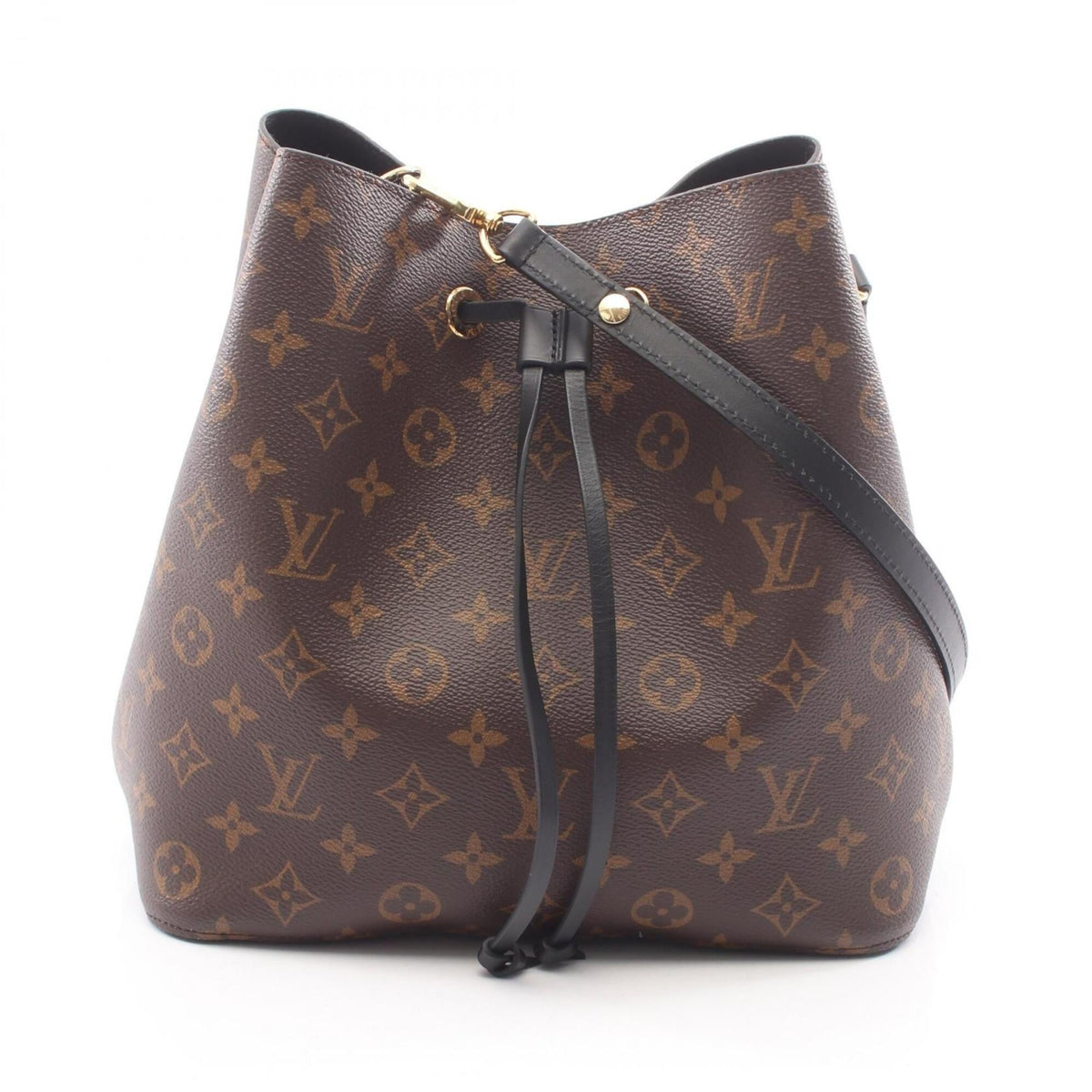 Louis Vuitton Black Brown Noir Coated Canvas Leather Handbag Shoulder Bag (Pre-Owned)