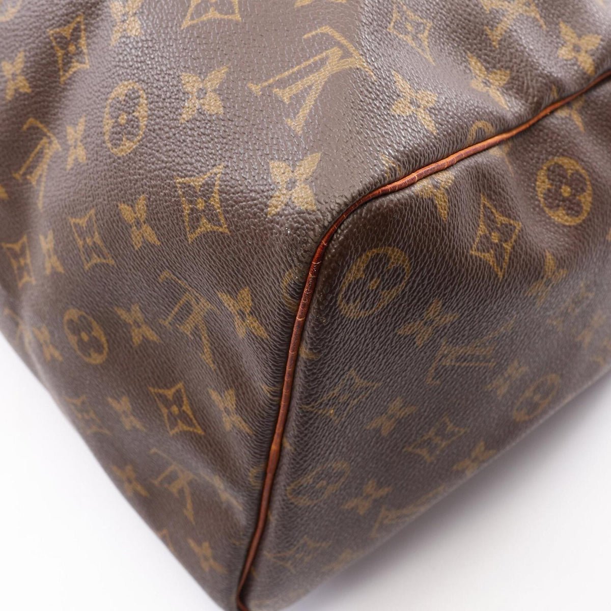 Louis Vuitton Brown Coated Canvas Monogram Leather Boston Bag Handbag (Pre-Owned)