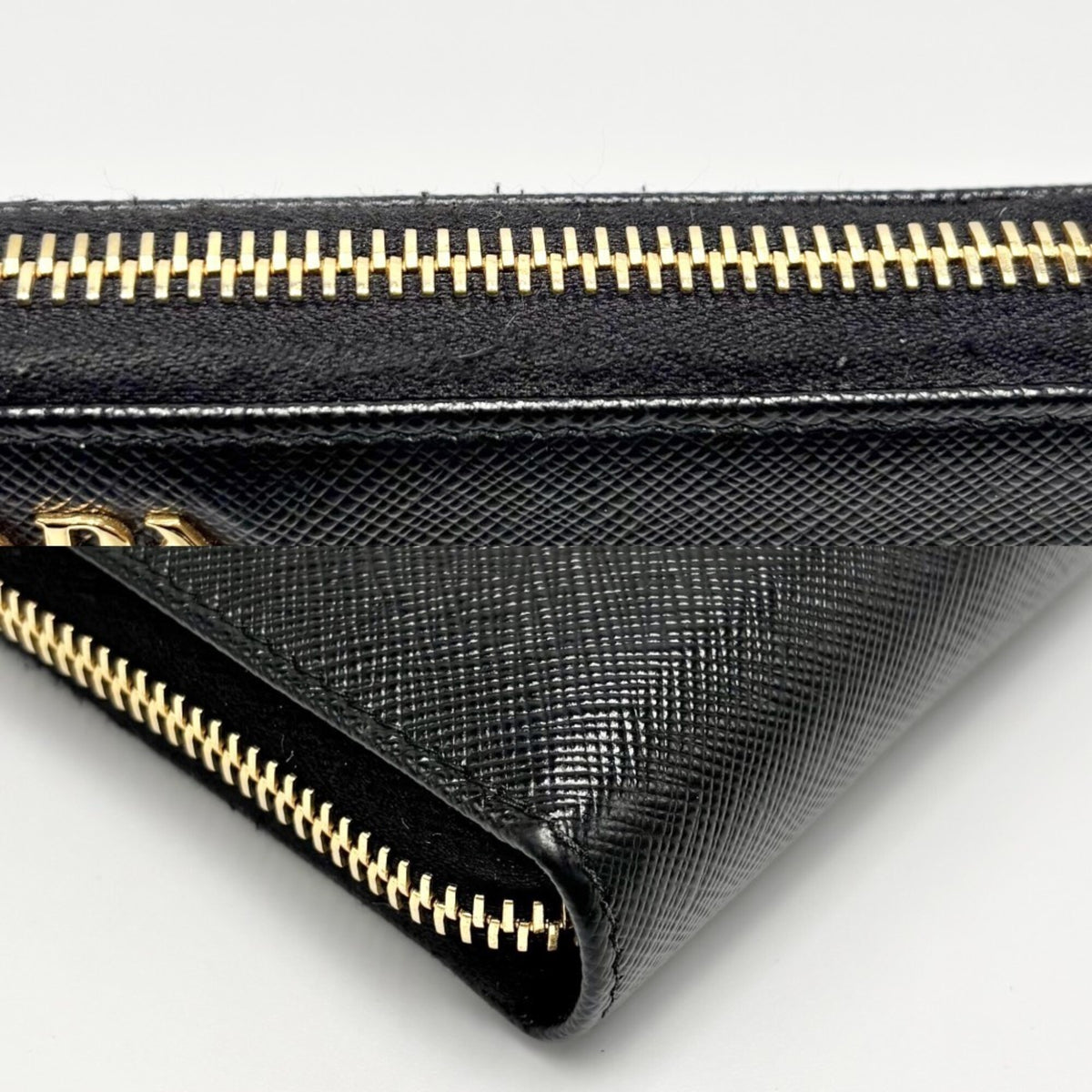 Prada Black Leather Long Wallet (Bi-Fold) (Pre-Owned)