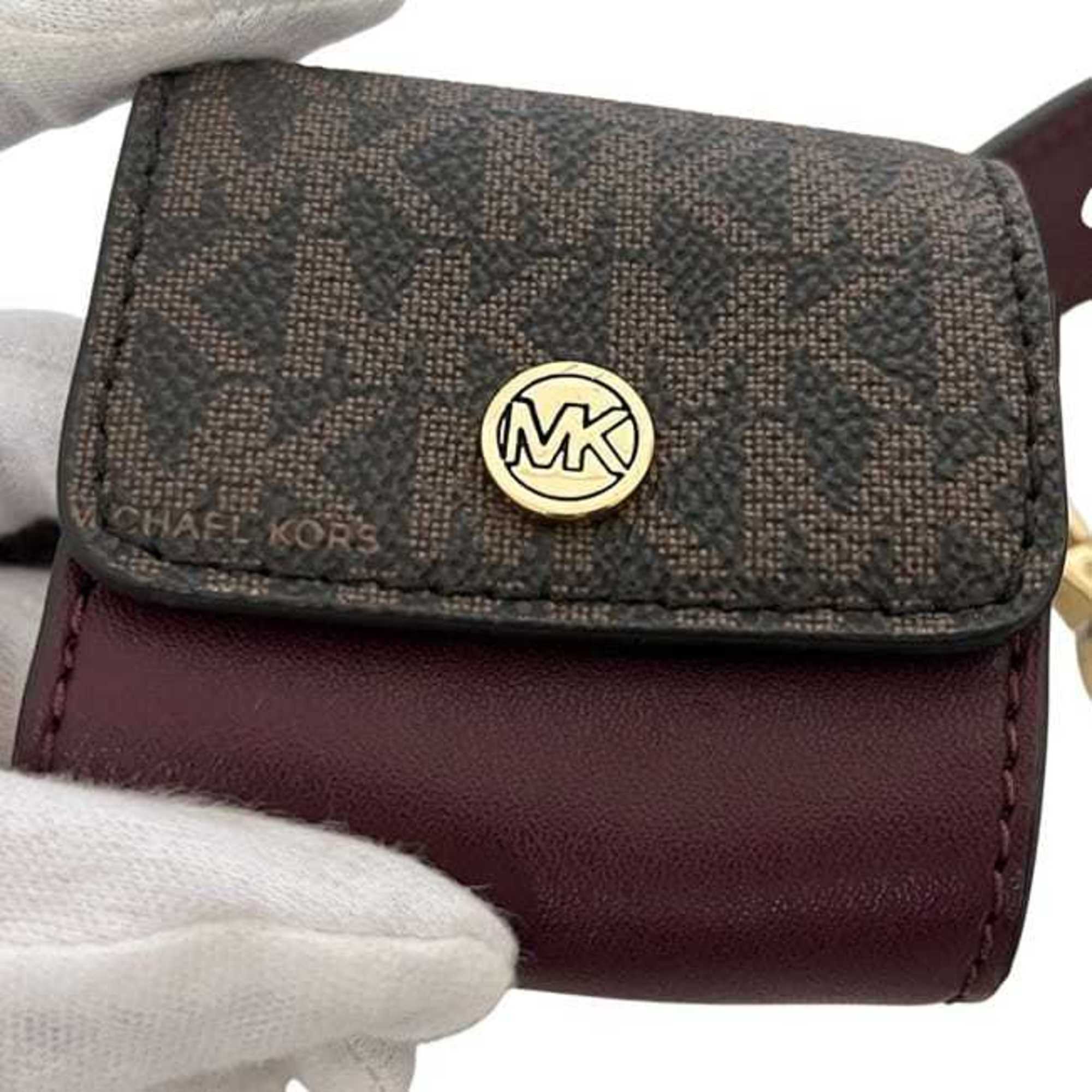 Michael Kors Bordeaux Brown Pvc Leather Shoulder Bag (Pre-Owned)