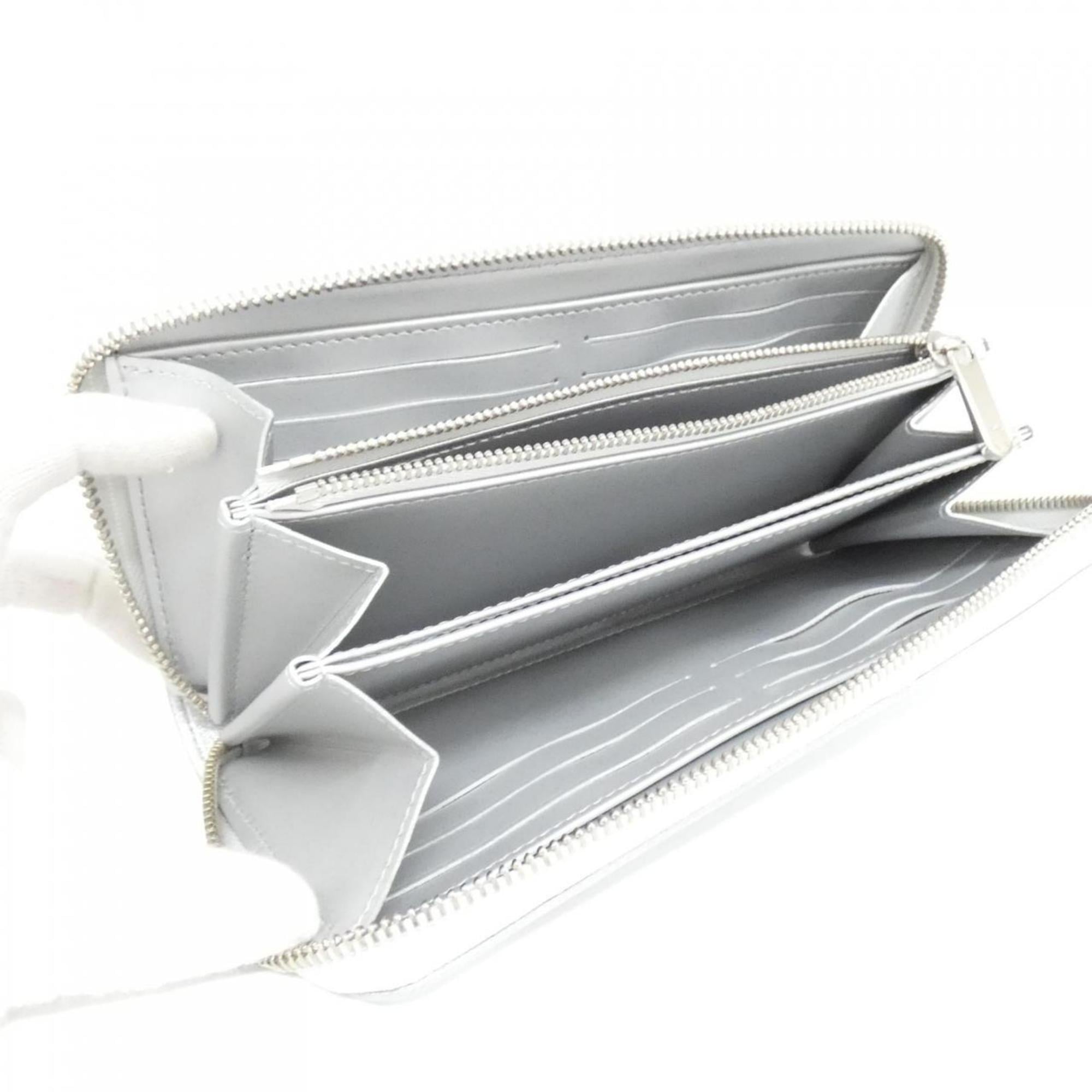 Louis Vuitton Silver Leather Long Wallet (Bi-Fold) (Pre-Owned)