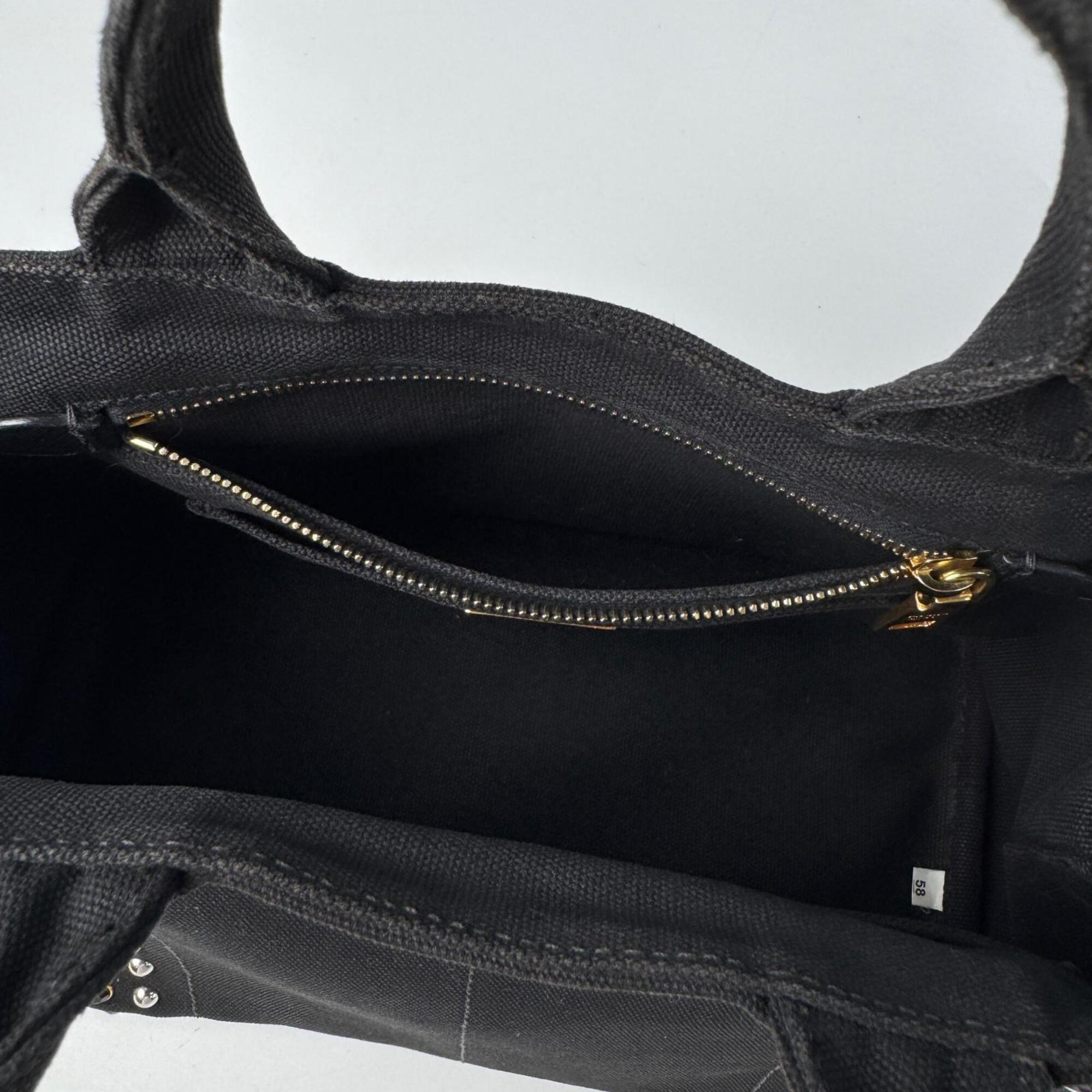 Prada Black Canvas Handbag Shoulder Bag Tote Bag (Pre-Owned)